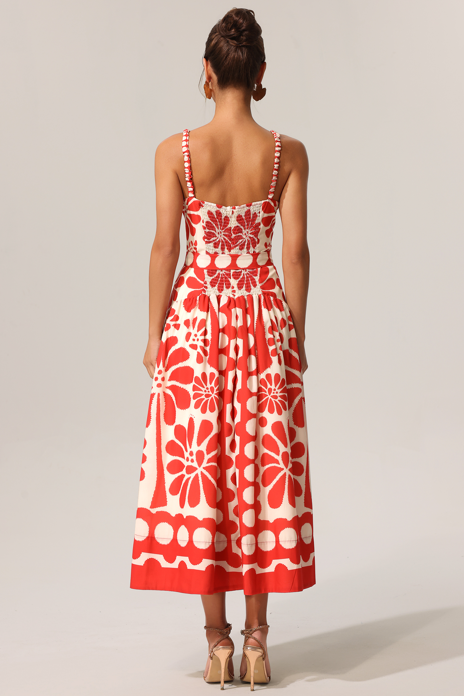 Valerie Halter Floral Printed Bowknot Maxi Dress