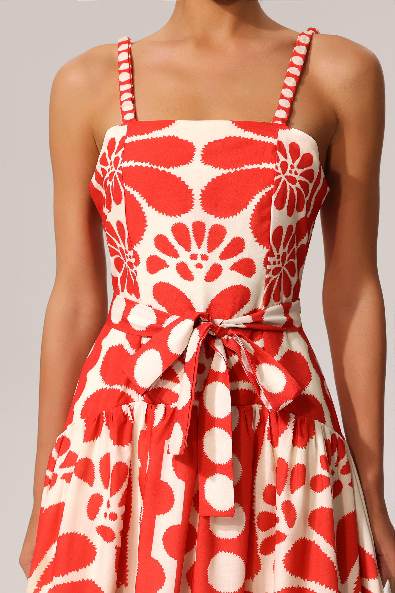 Valerie Halter Floral Printed Bowknot Maxi Dress