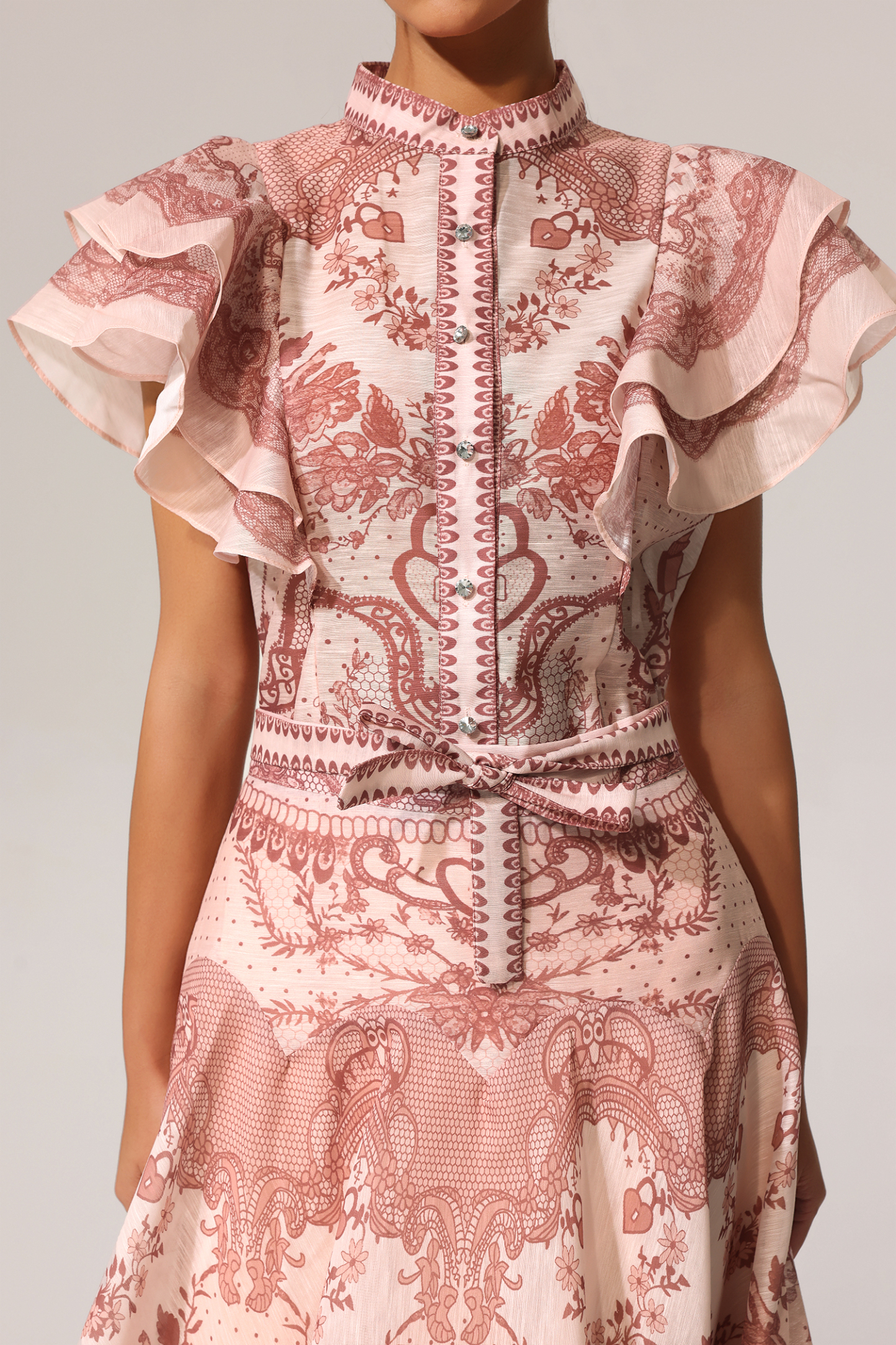 Kimivi Sleeveless Floral Printed Shirt Two-Piece Set