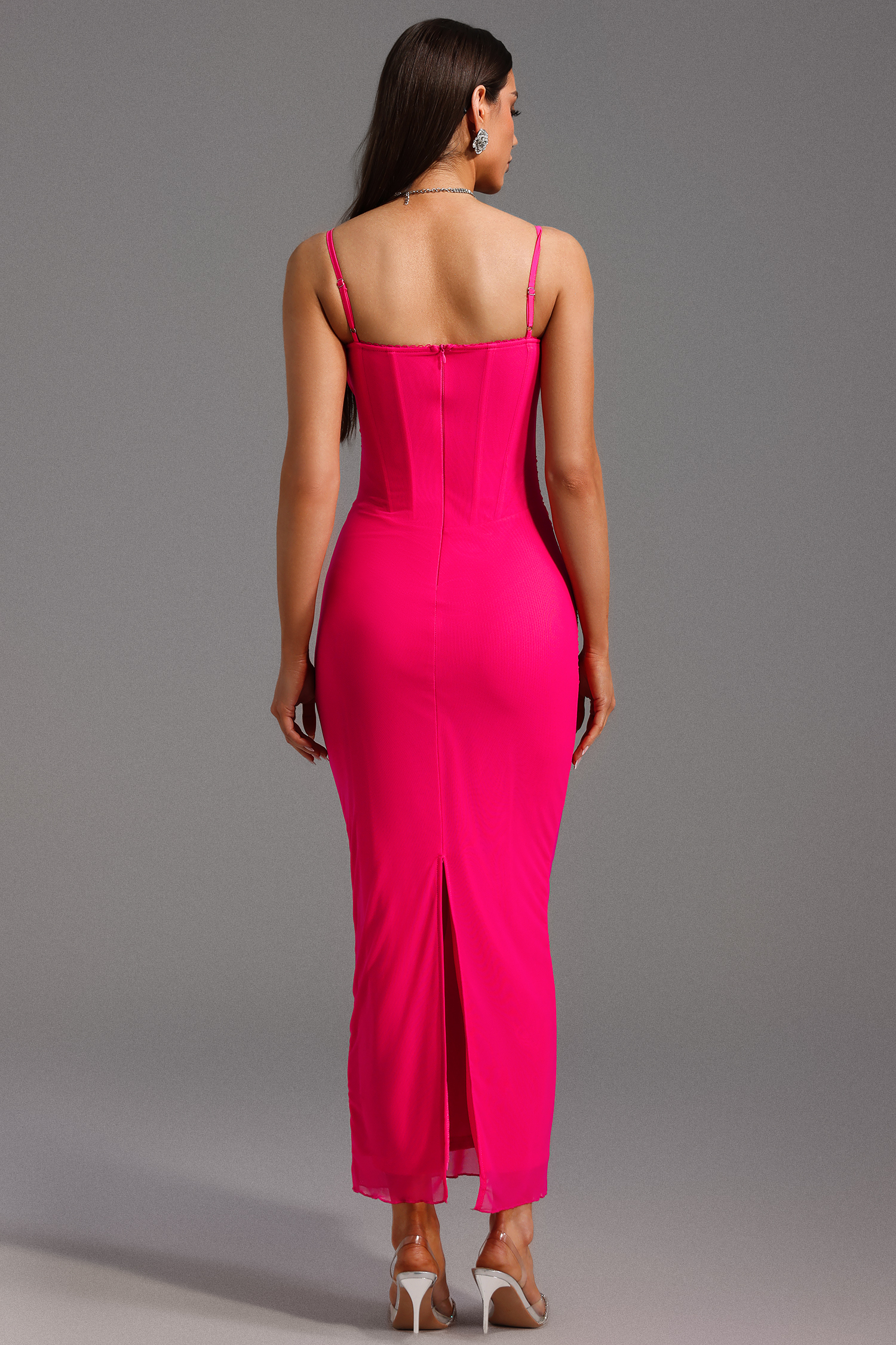 Samson Sleeveless Lace Fishbone Maxi Dress