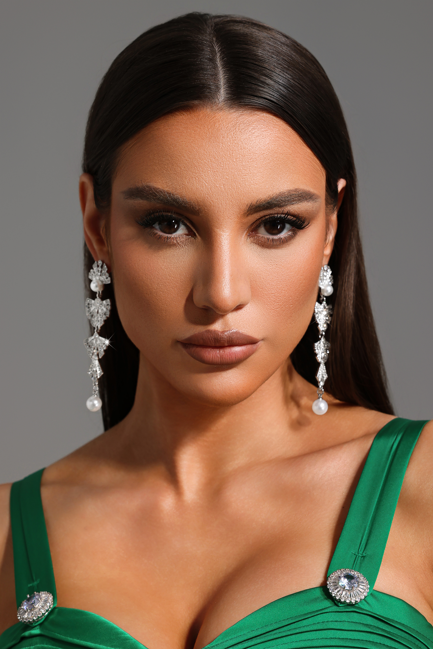 Forina Diamond Pearl Sector Earrings