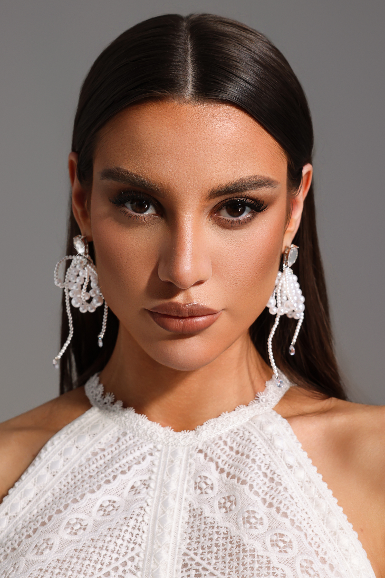 Tate Diamond Pearl Tassels Maxi Earrings