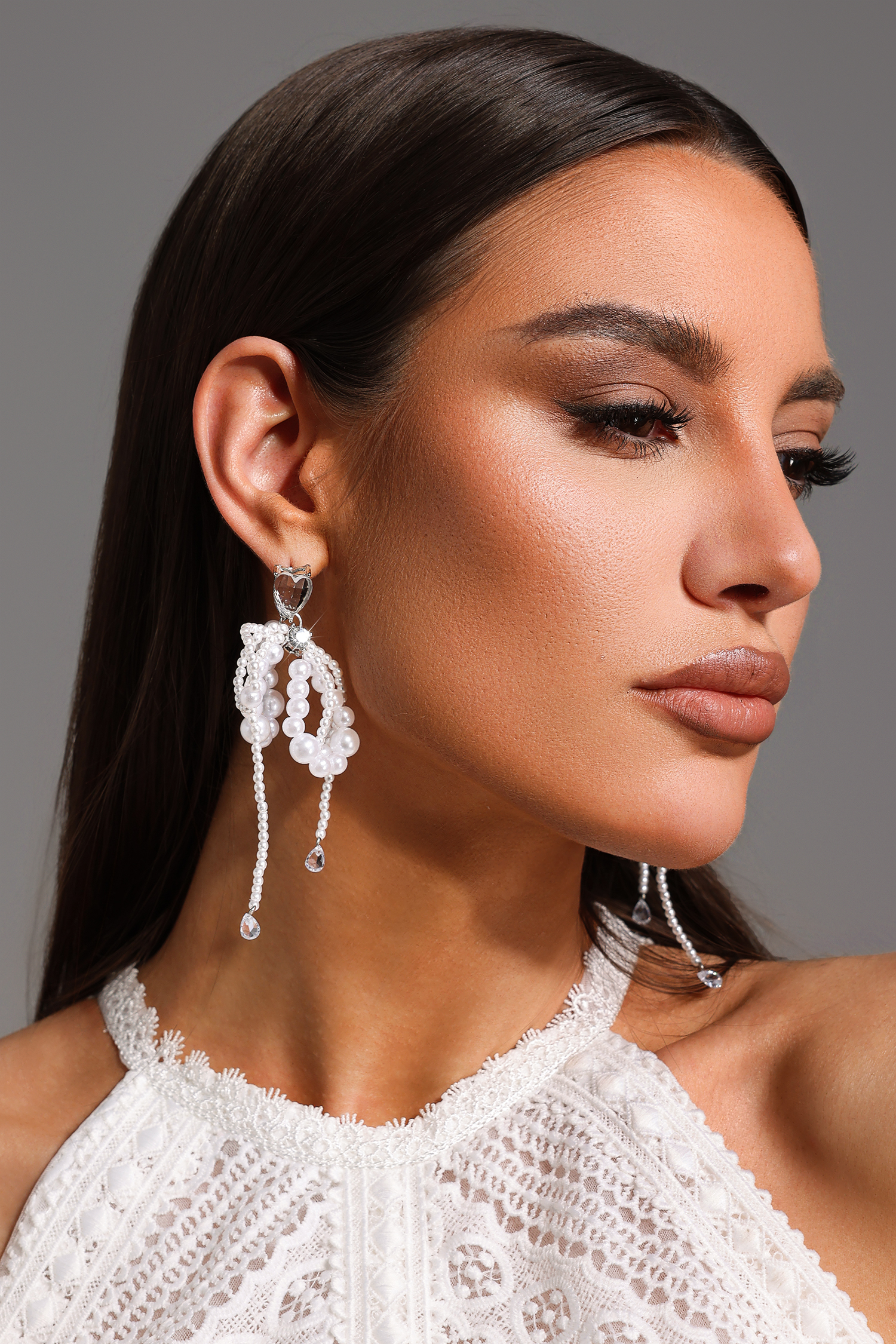 Tate Diamond Pearl Tassels Maxi Earrings