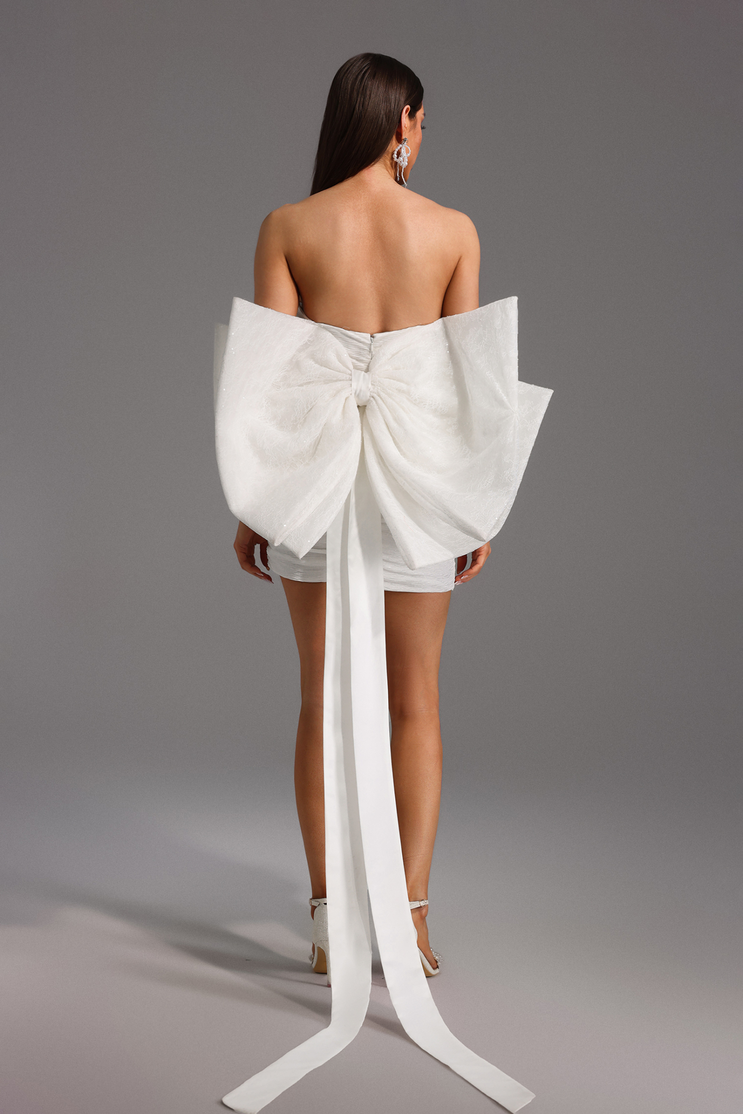 Vida Sleeveless Flowers Bow Mini Dress