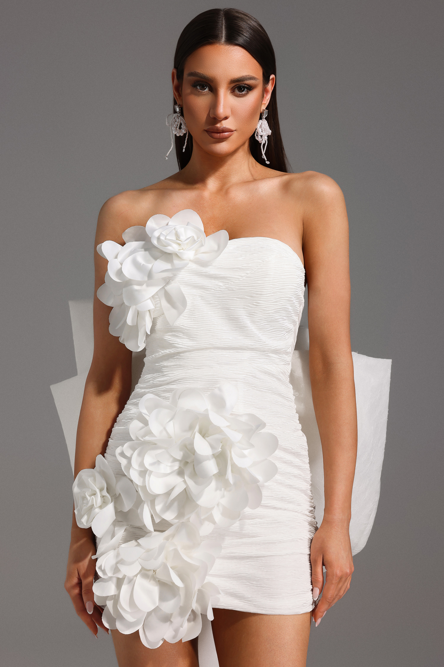 Vida Sleeveless Flowers Bow Mini Dress