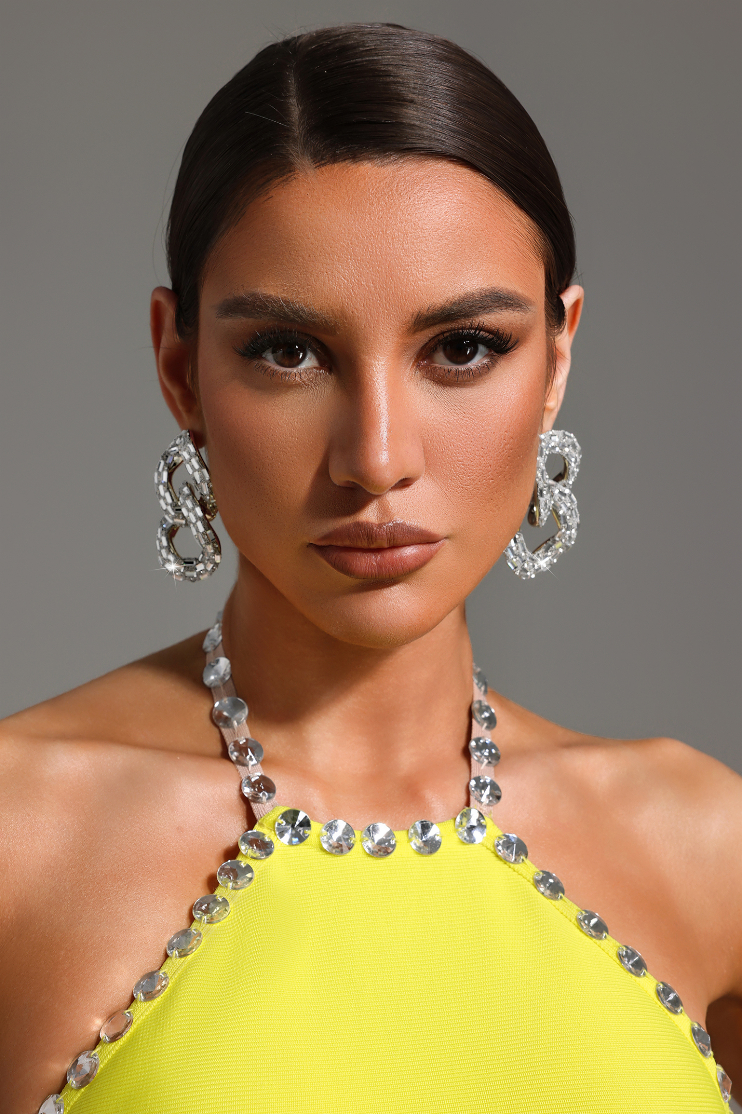 Oval Diamond Geometry Earrings