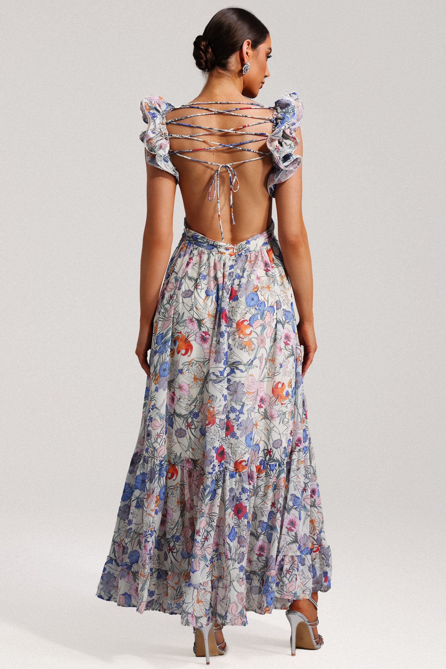 Melany Sleeveless Floral Printed Maxi Dress
