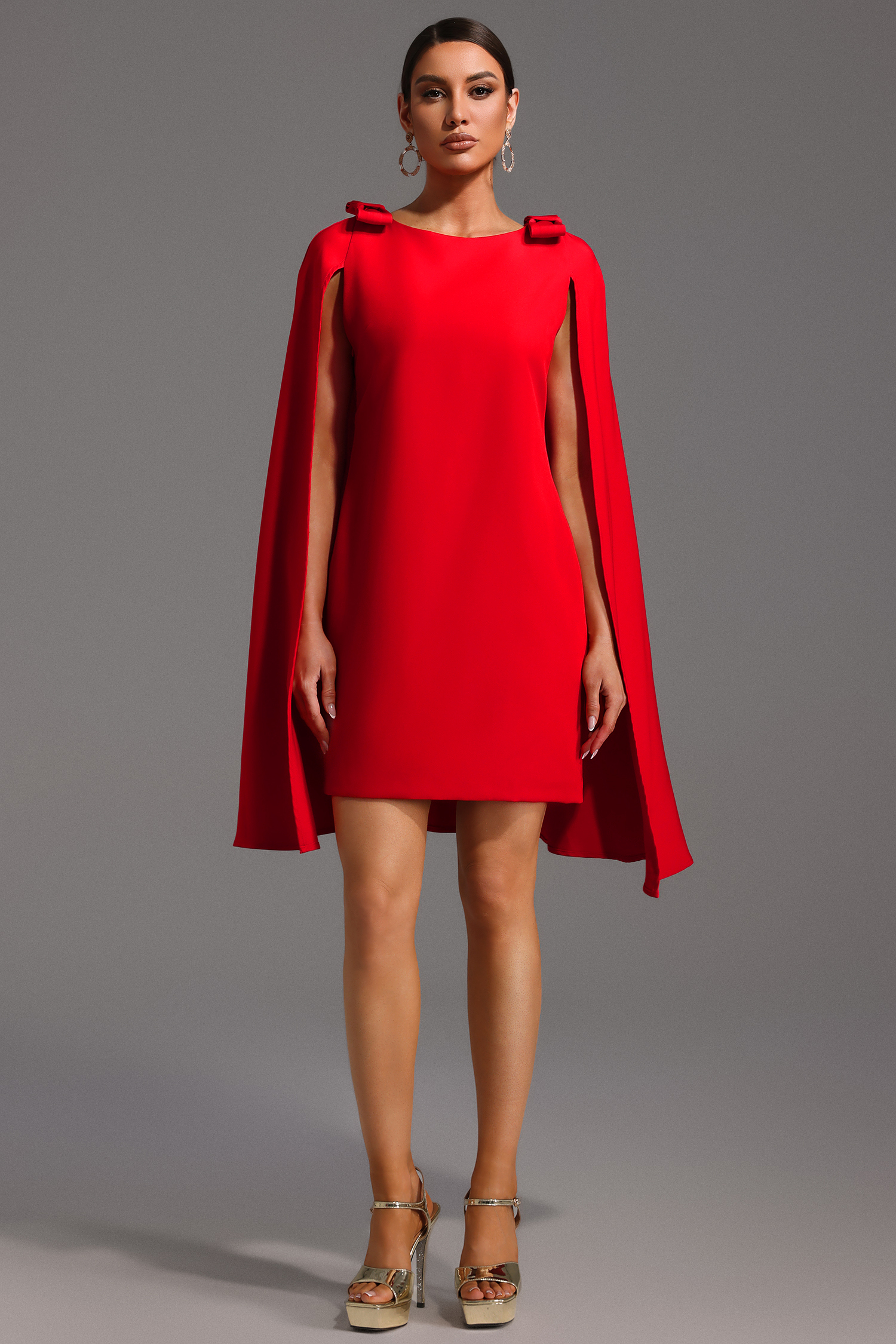 Ierra Shawl Bow Mini Dress