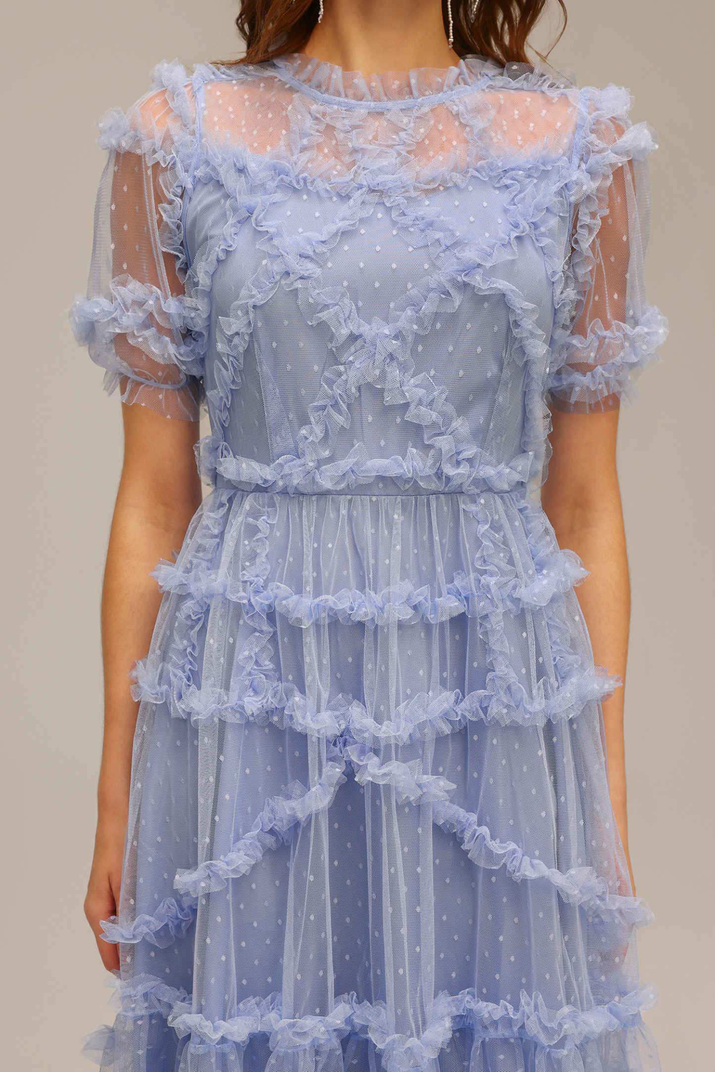 Tessy Short Sleeve Folds Maxi Dress