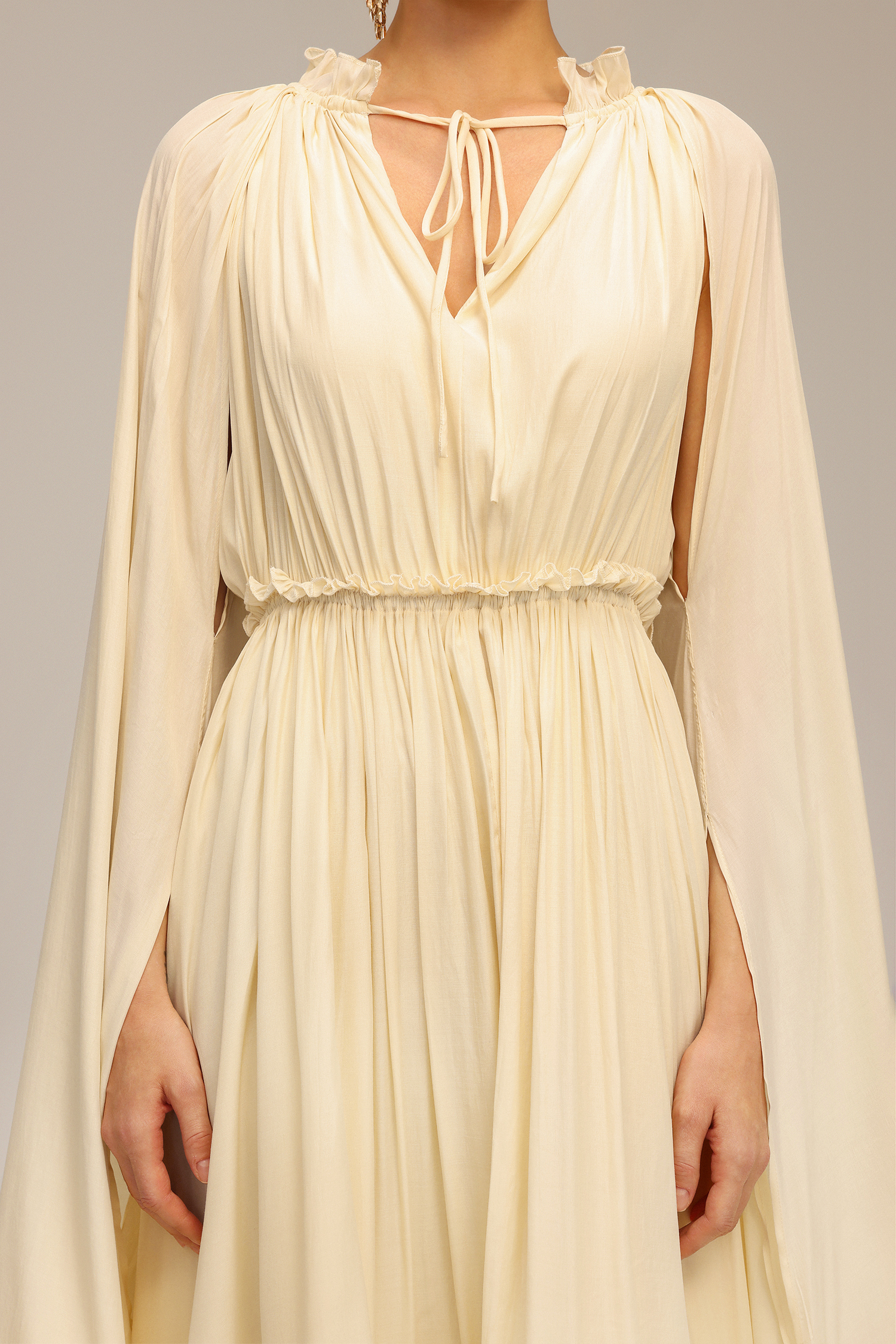 Fagaro Long Sleeve V-Neck Floral Midi Dress