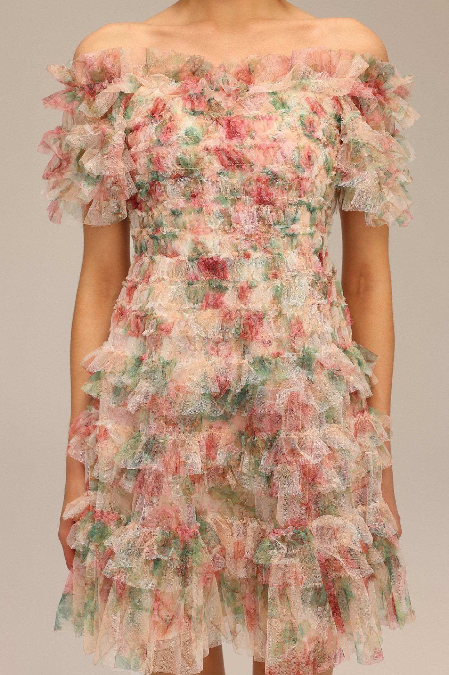 Hakula Off-The-Shoulder Flounce Mini Dress