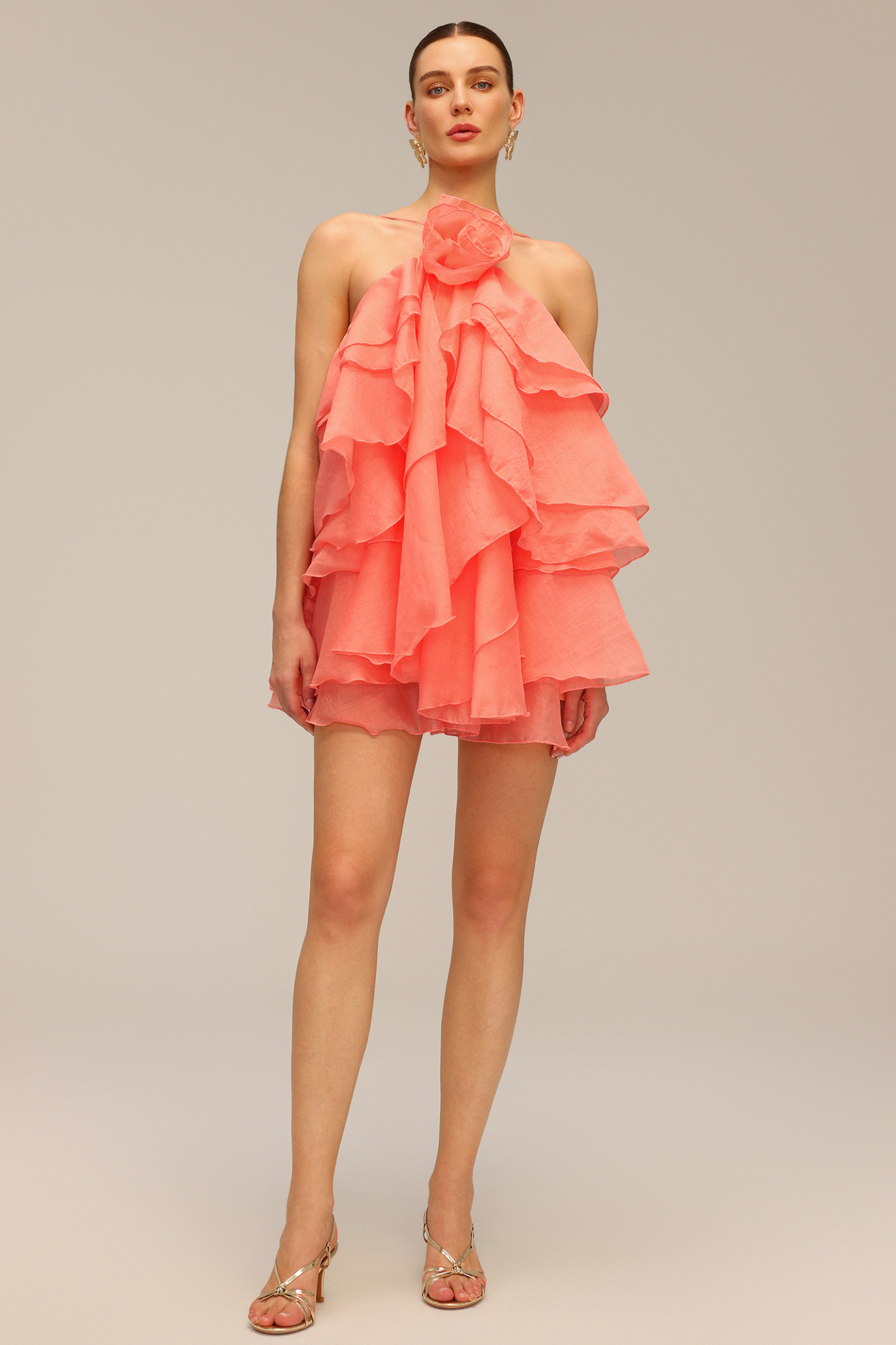 Tata Sleeveless Flower Floral Mini Dress