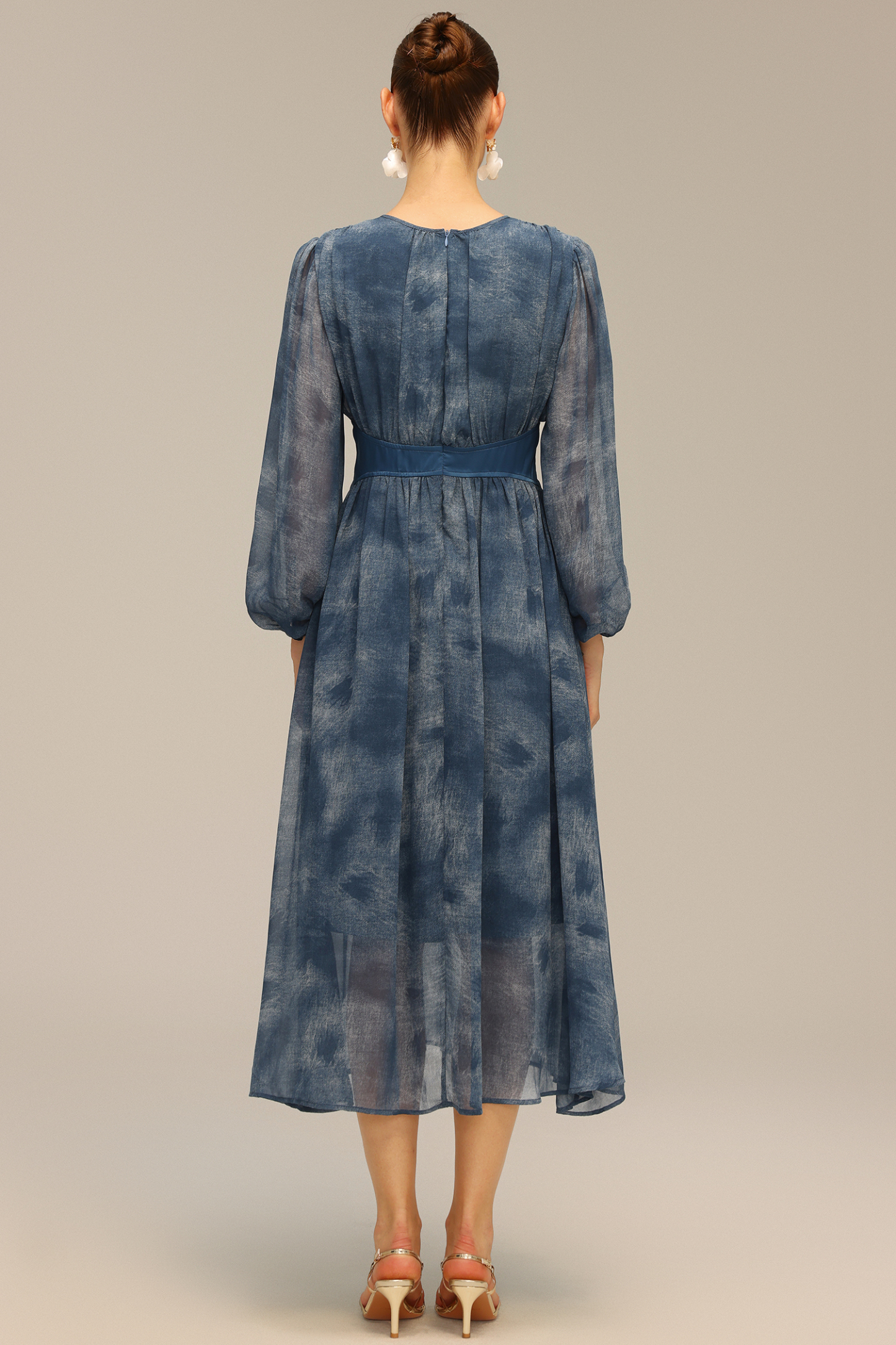 Uabeza Print Long Sleeve Maxi Dress