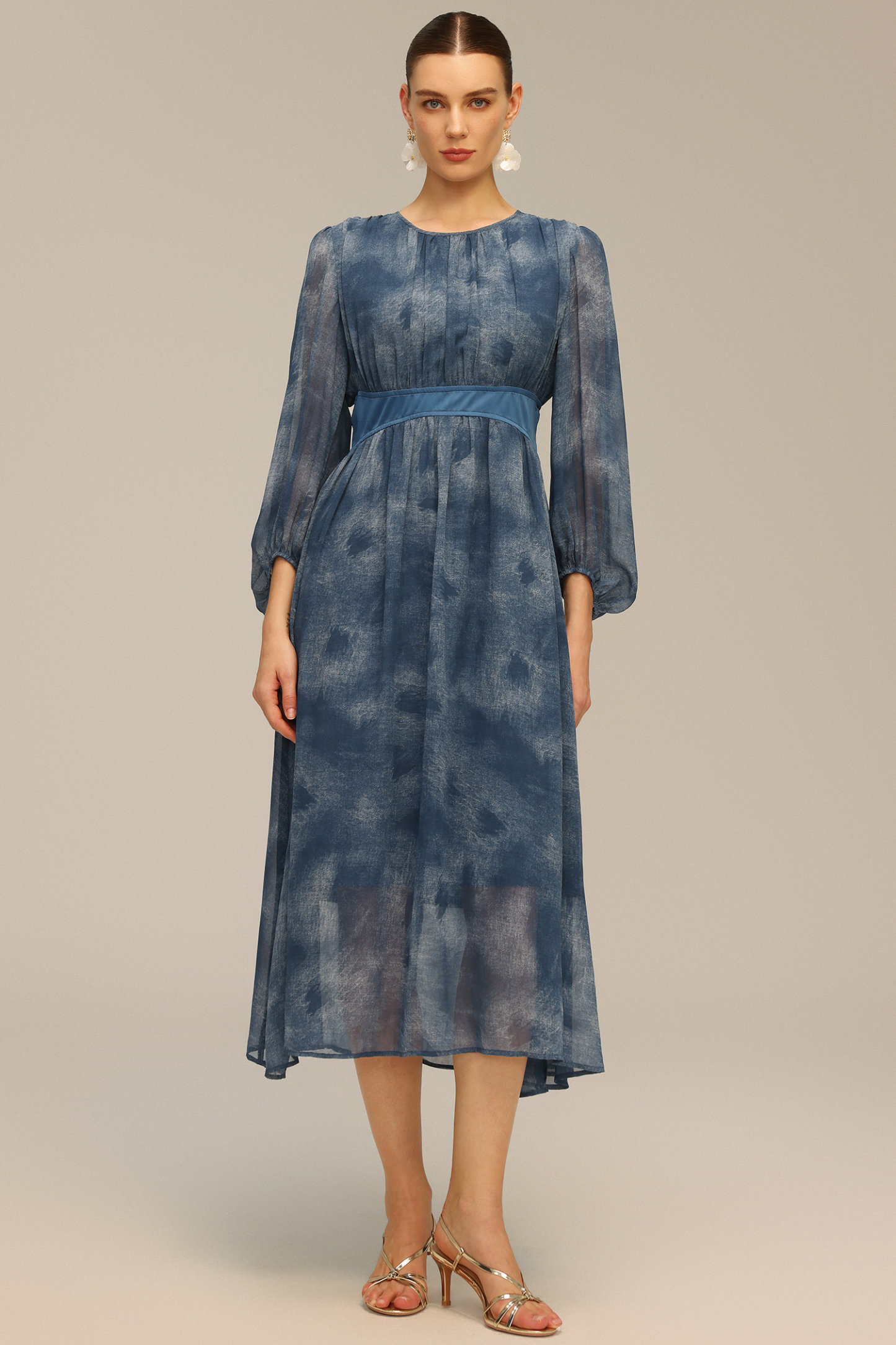 Uabeza Print Long Sleeve Maxi Dress