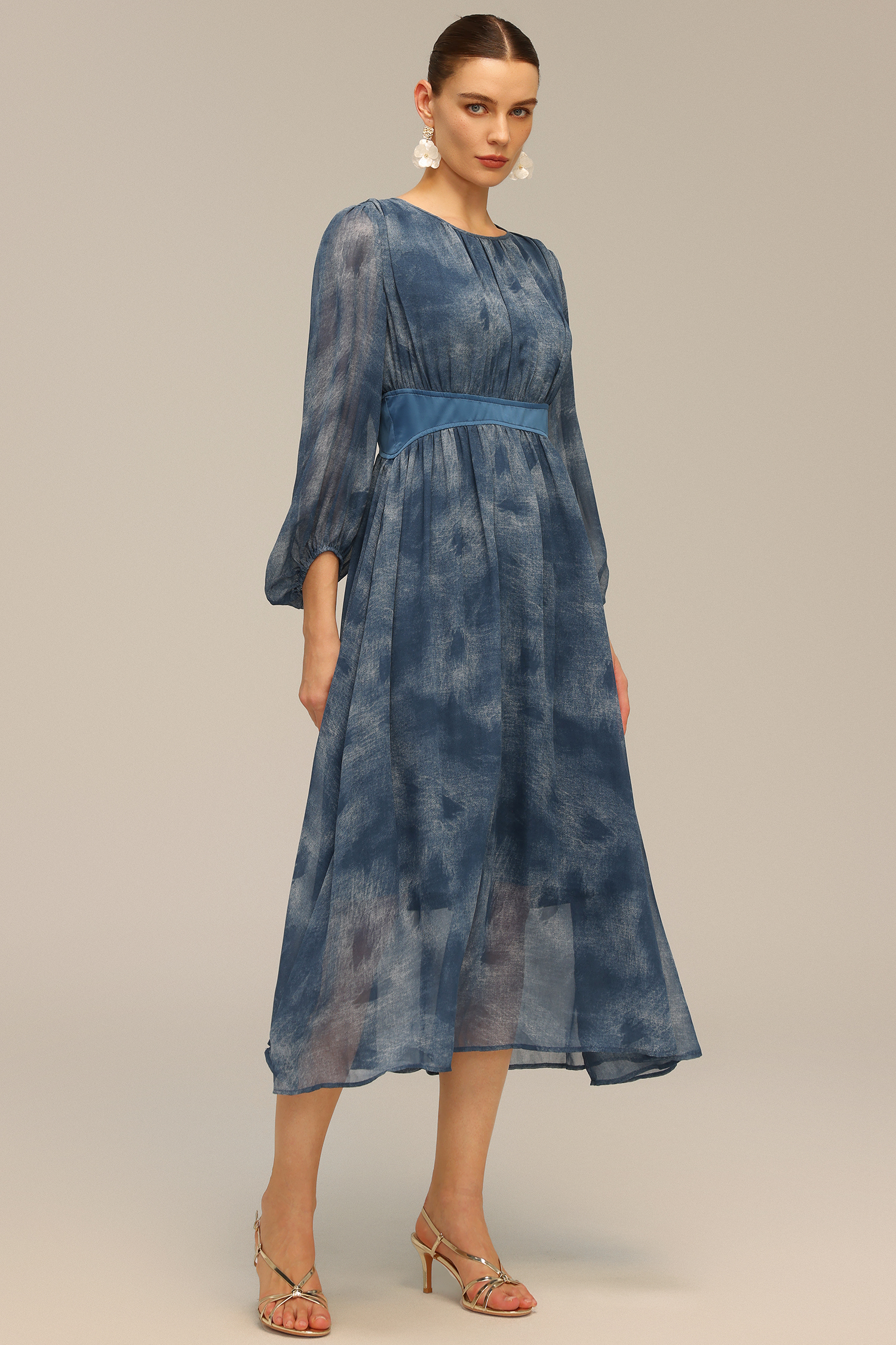 Uabeza Print Long Sleeve Maxi Dress