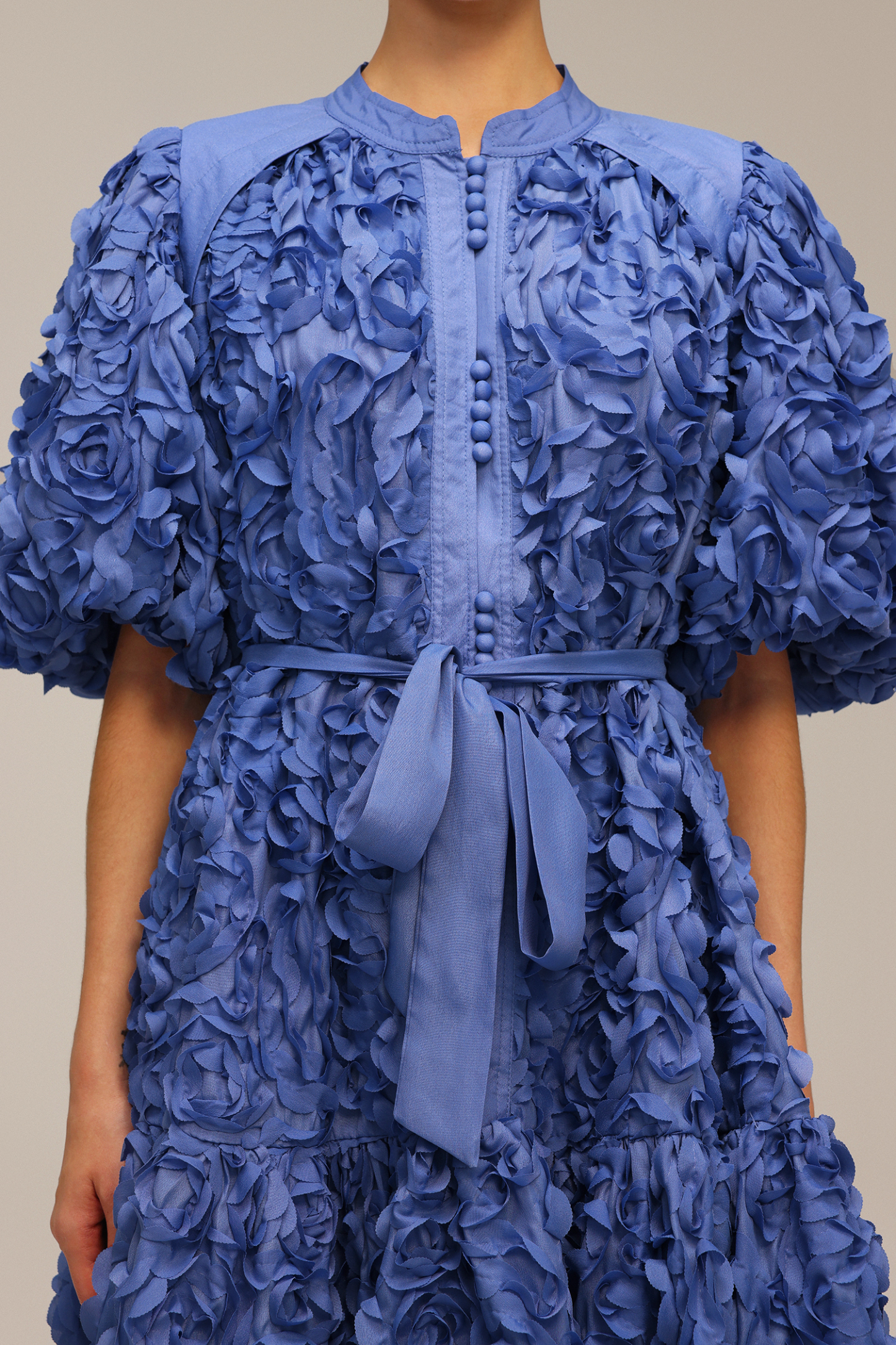 Nellie Flowers Puff Sleeves Mini Dress