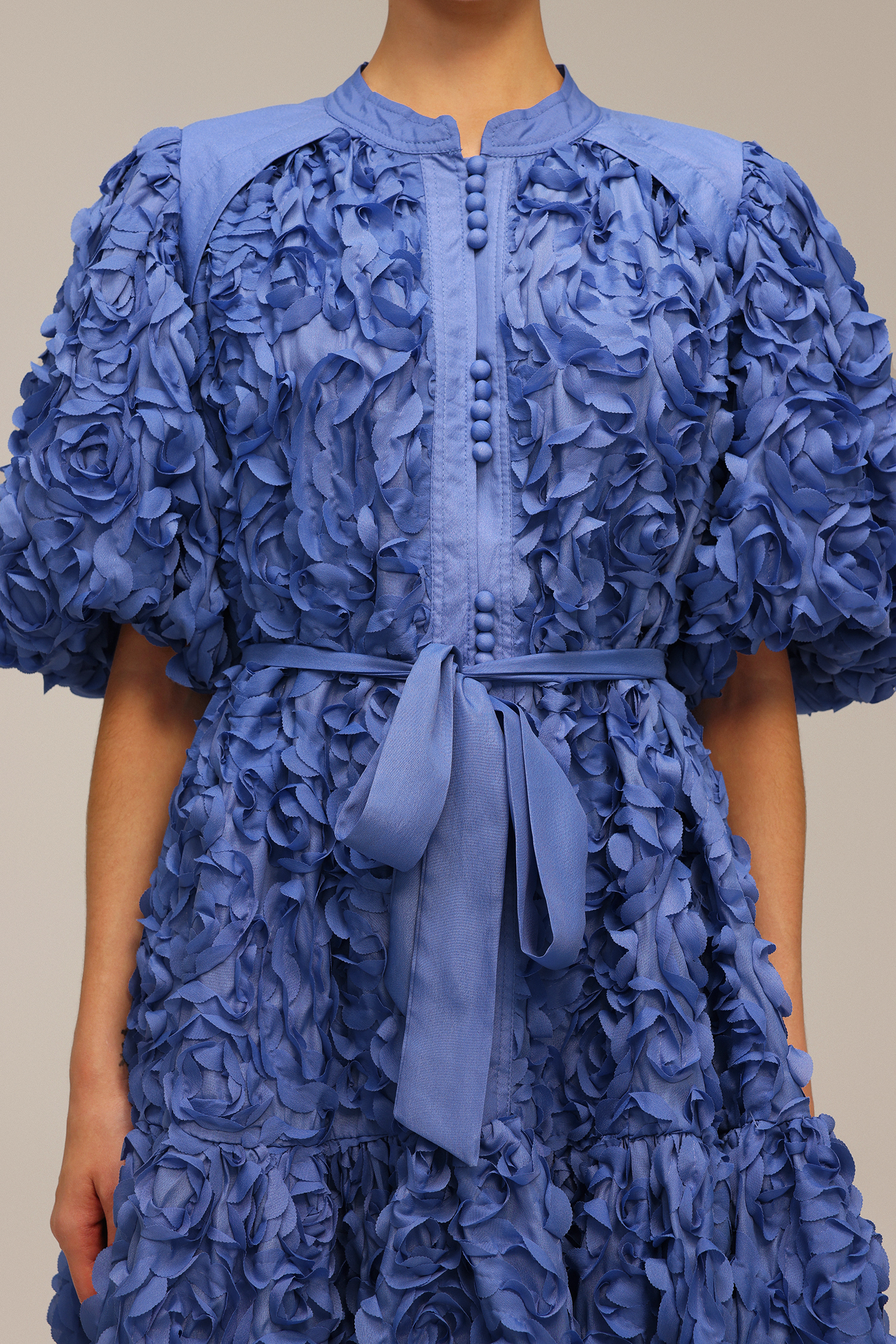 Nellie Flowers Puff Sleeves Mini Dress