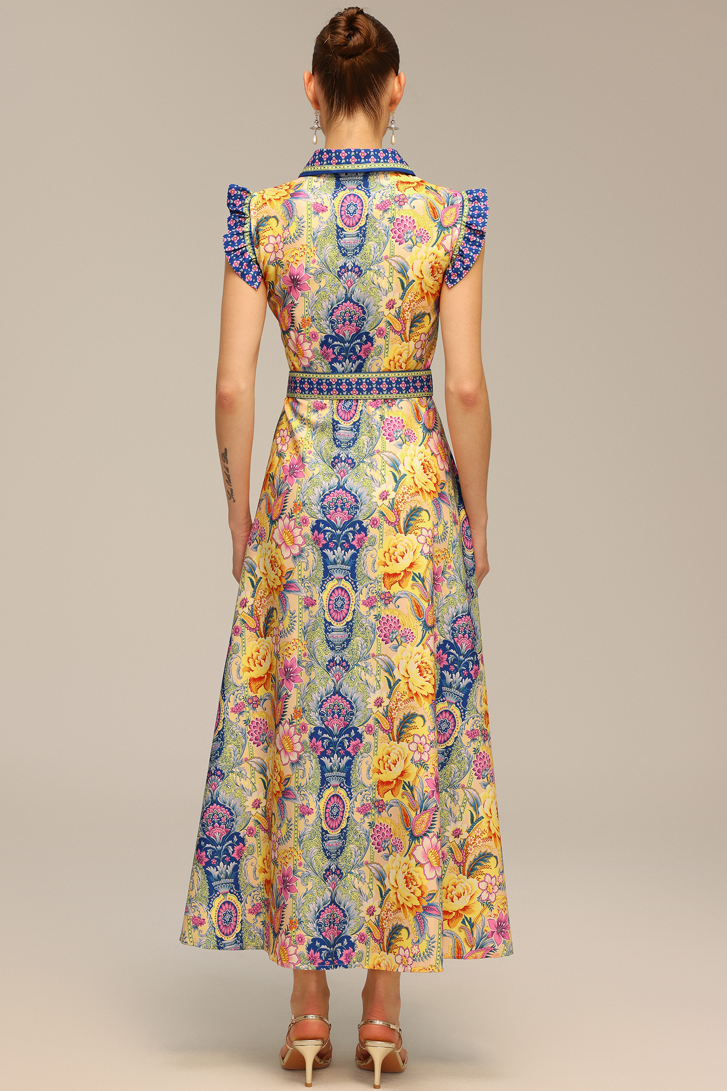Naida Floral Printed Sleeveless Maxi Dress