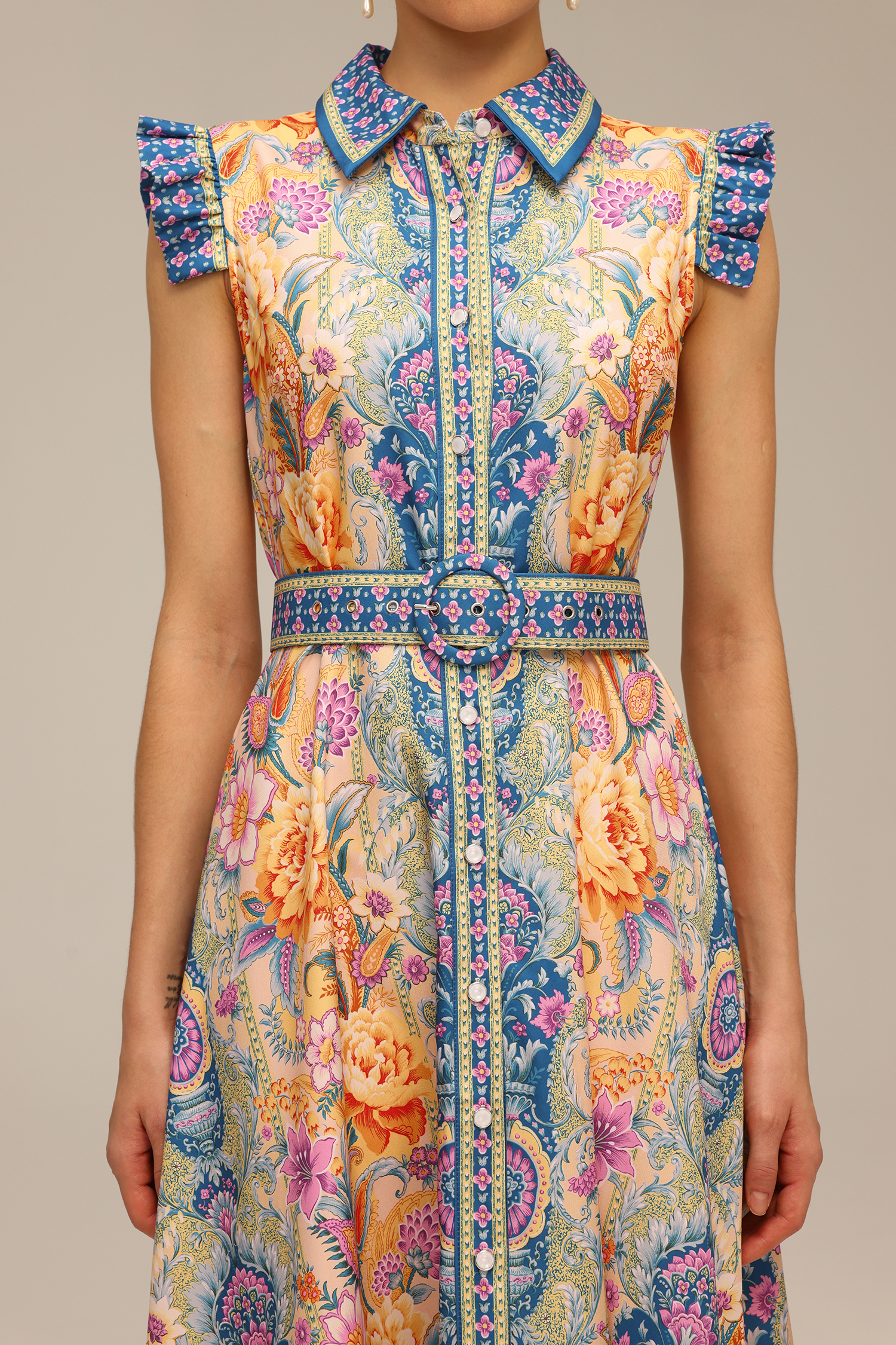 Naida Floral Printed Sleeveless Maxi Dress