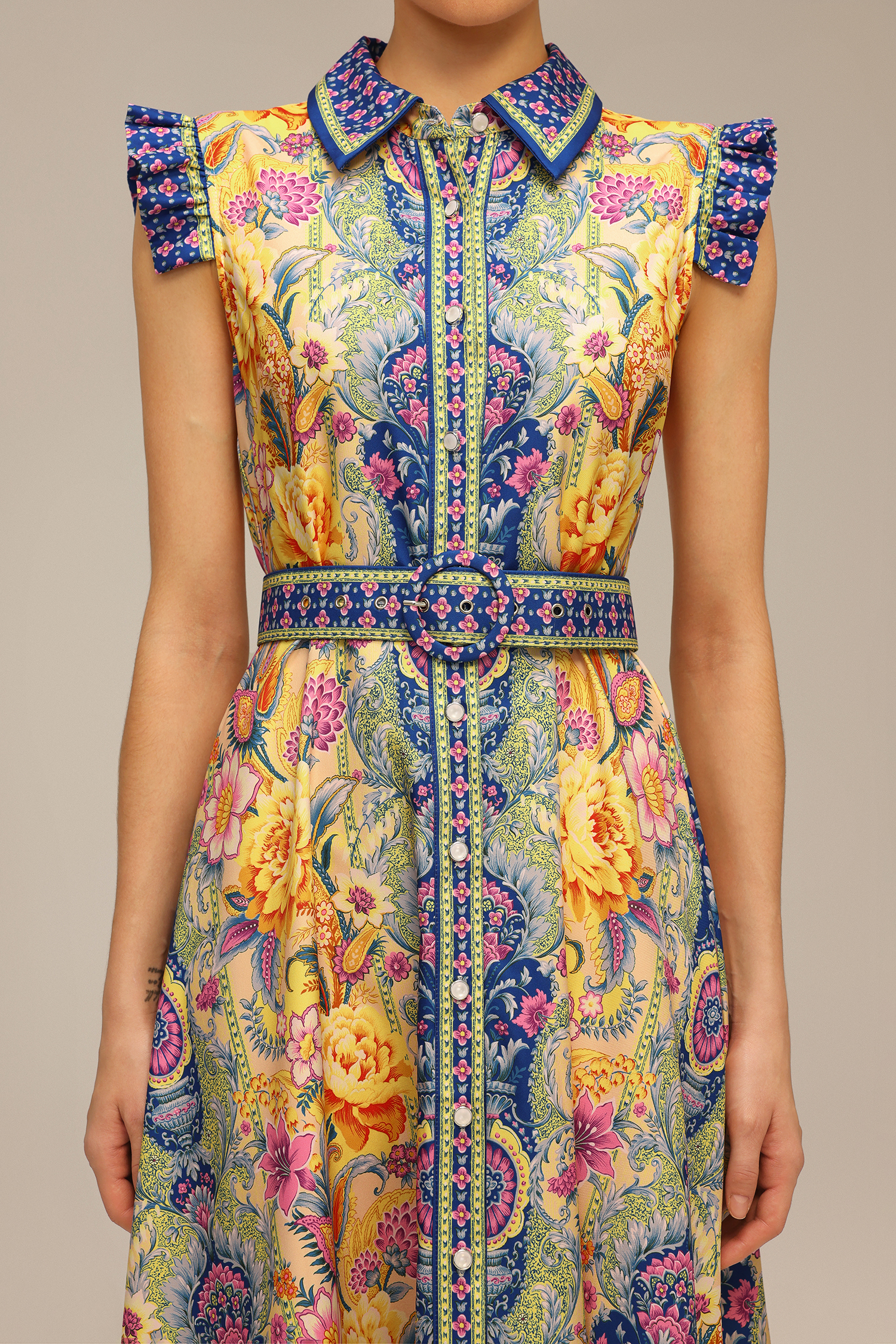 Naida Floral Printed Sleeveless Maxi Dress