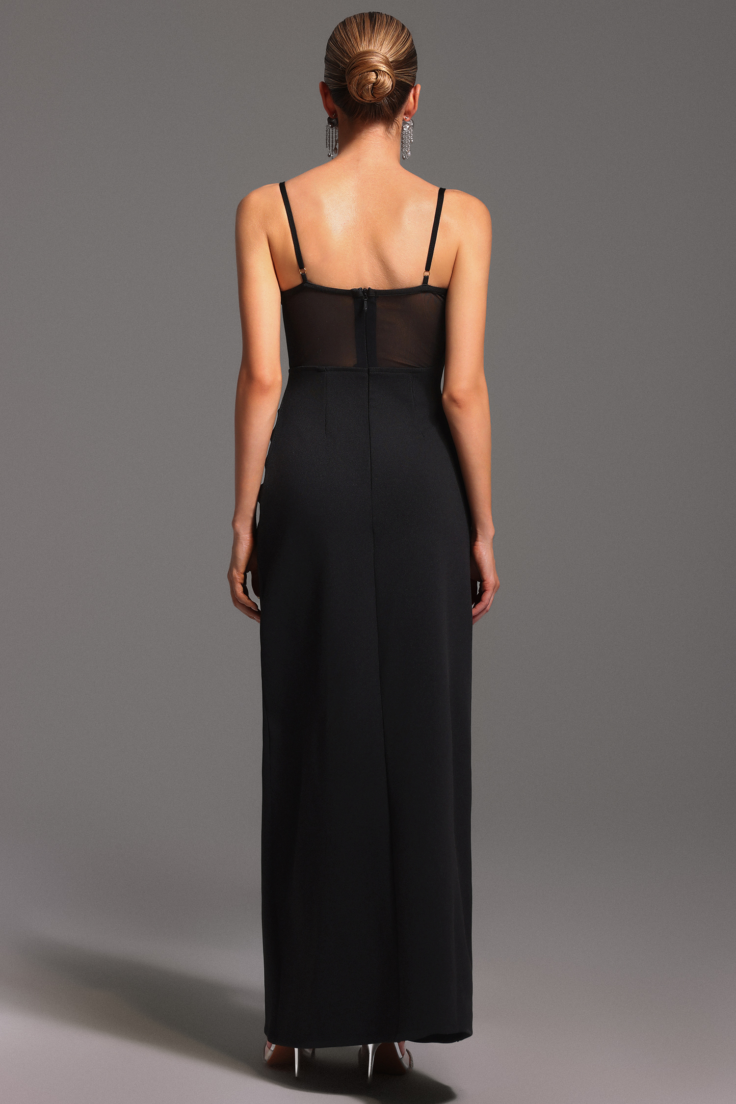 Mamie Sleeveless Diamond Starfish Slit Bandage Maxi Dress