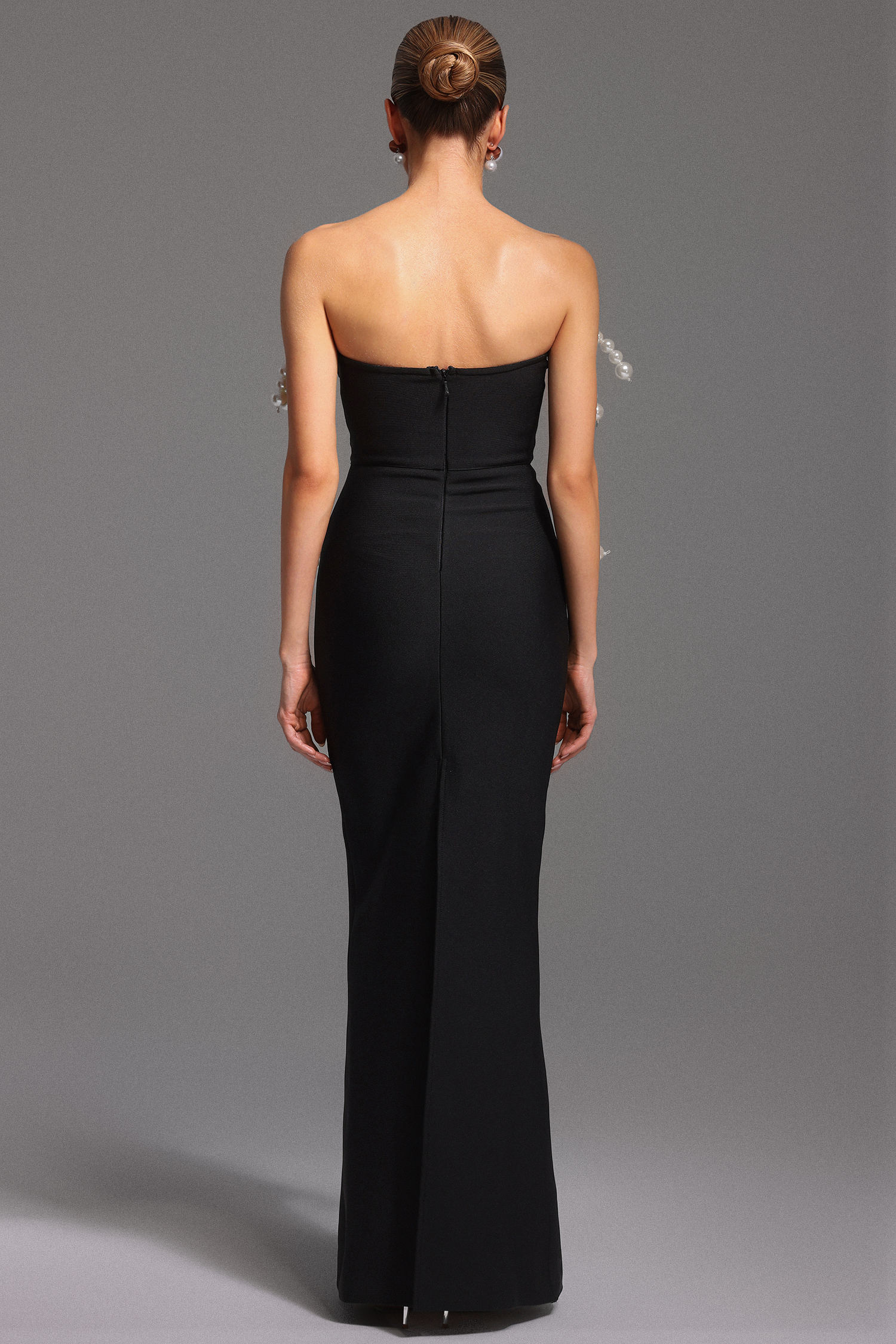Lunare Sleeveless Pearl Bandage Maxi Dress