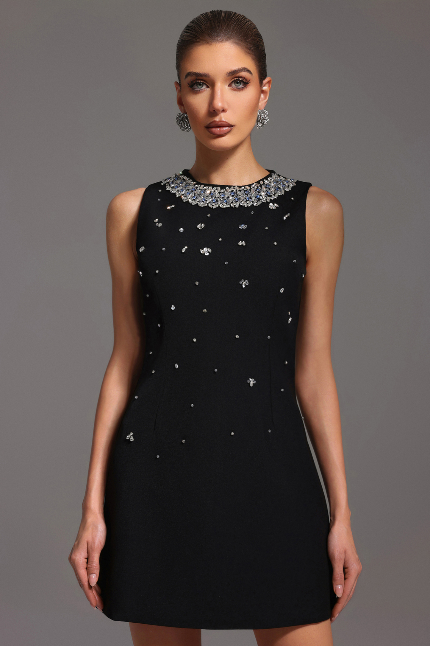 Emmeline Sleeveless Diamond Mini Dress