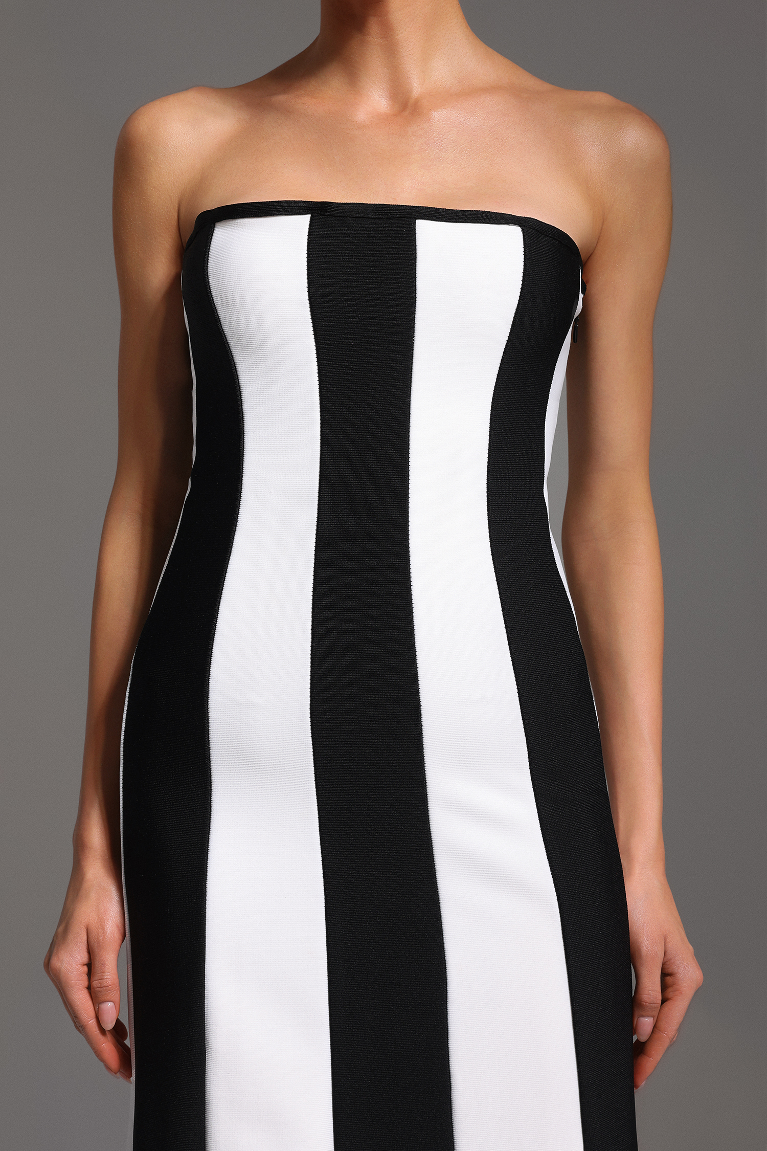 Wenrey Sleeveless Stripe Bandage Maxi Dress