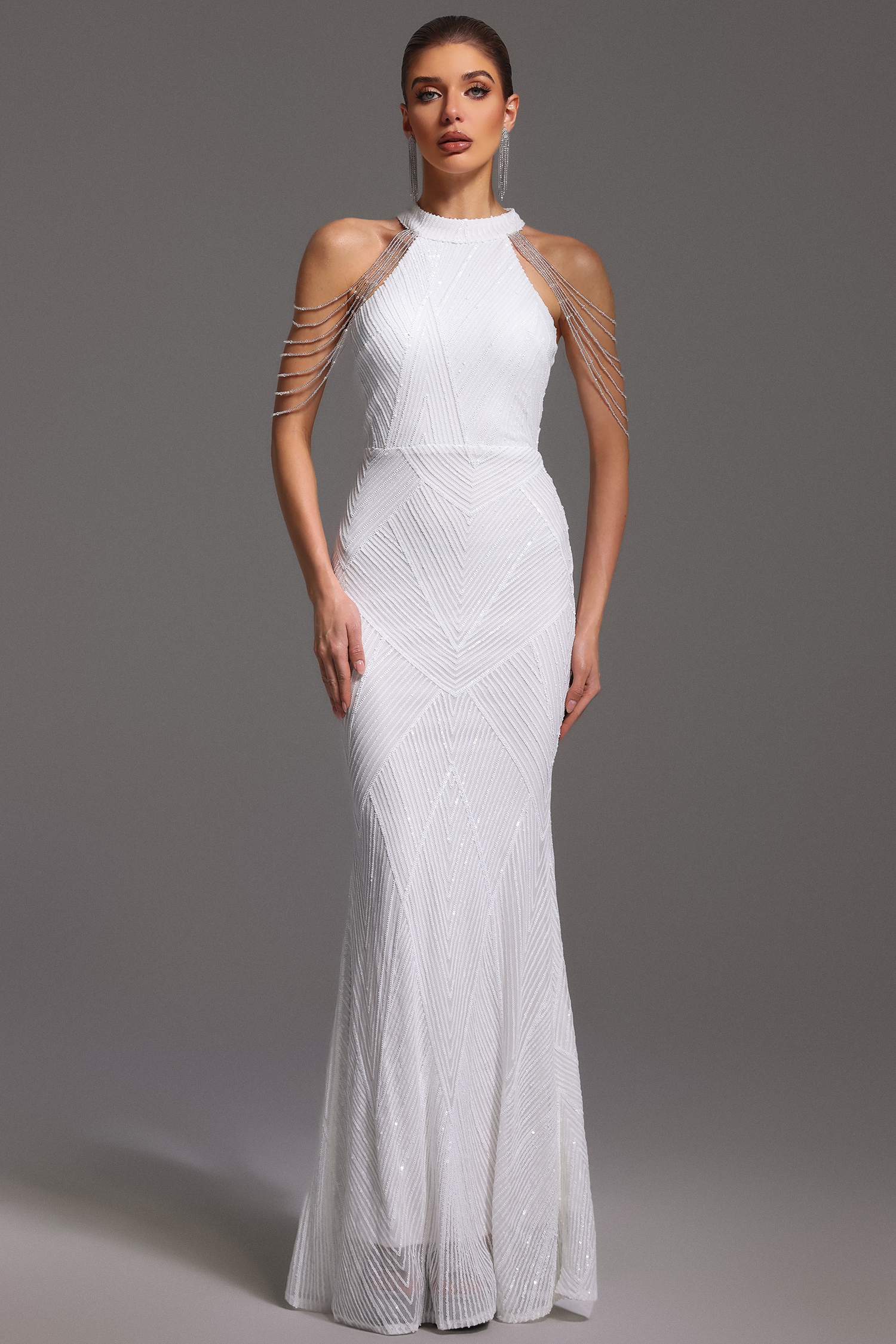 Bali Sequin Maxi Dress - White