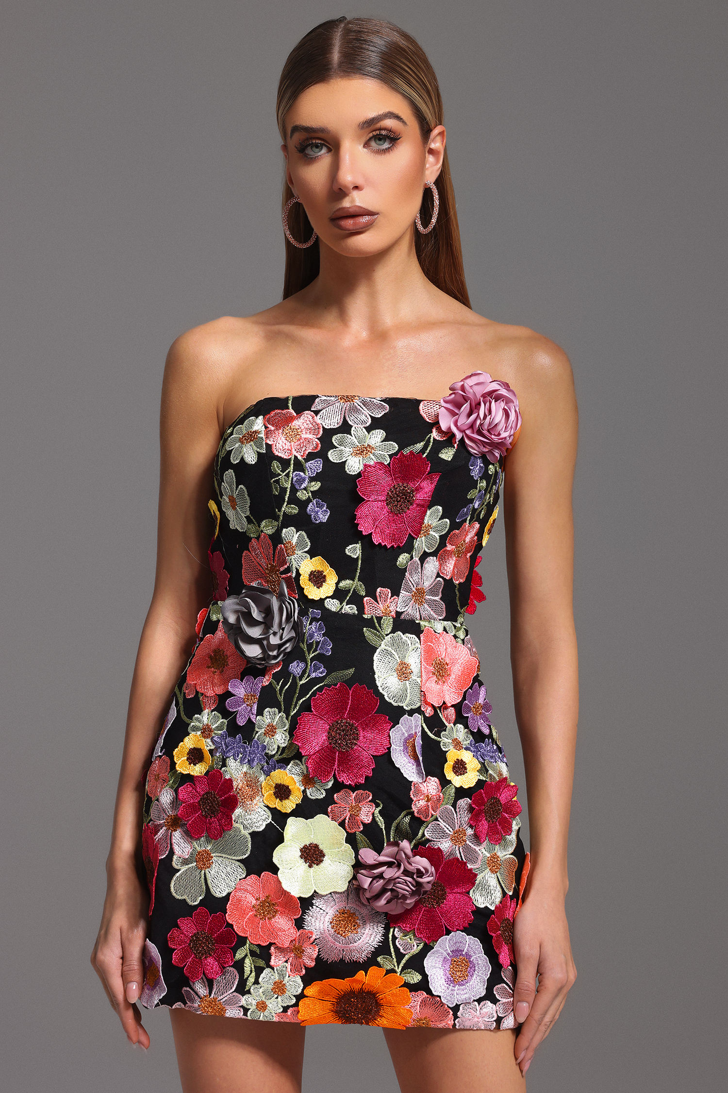 Yedda Sleeveless Flowers Mini Dress