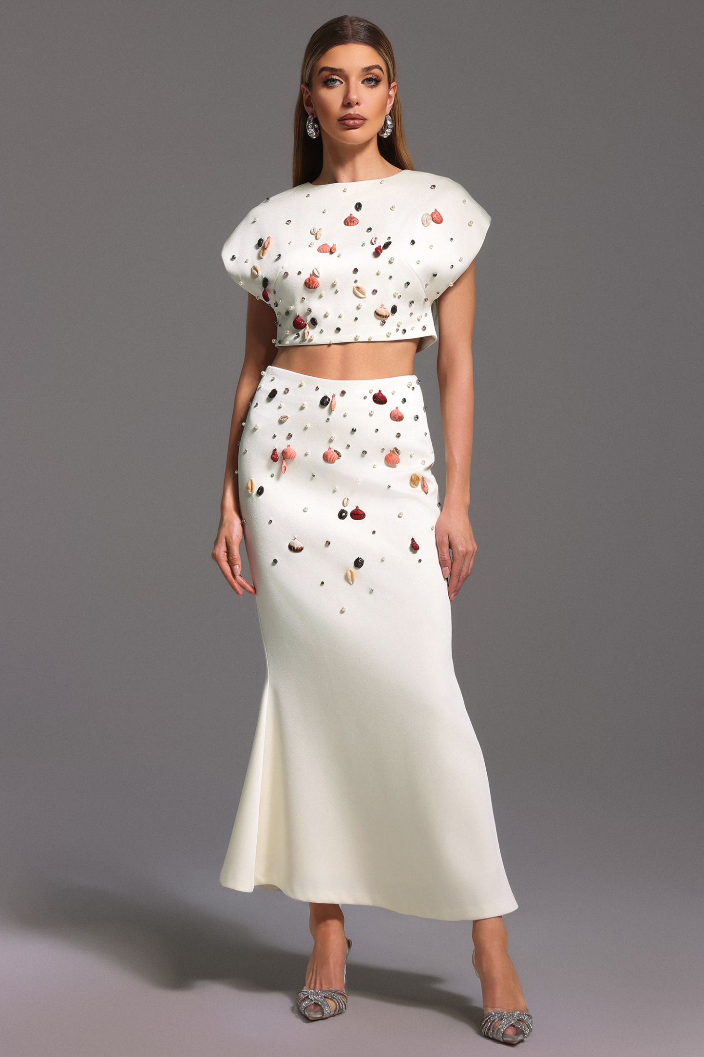 Eren Sleeveless Diamond Fishtail Maxi Two-Piece Set