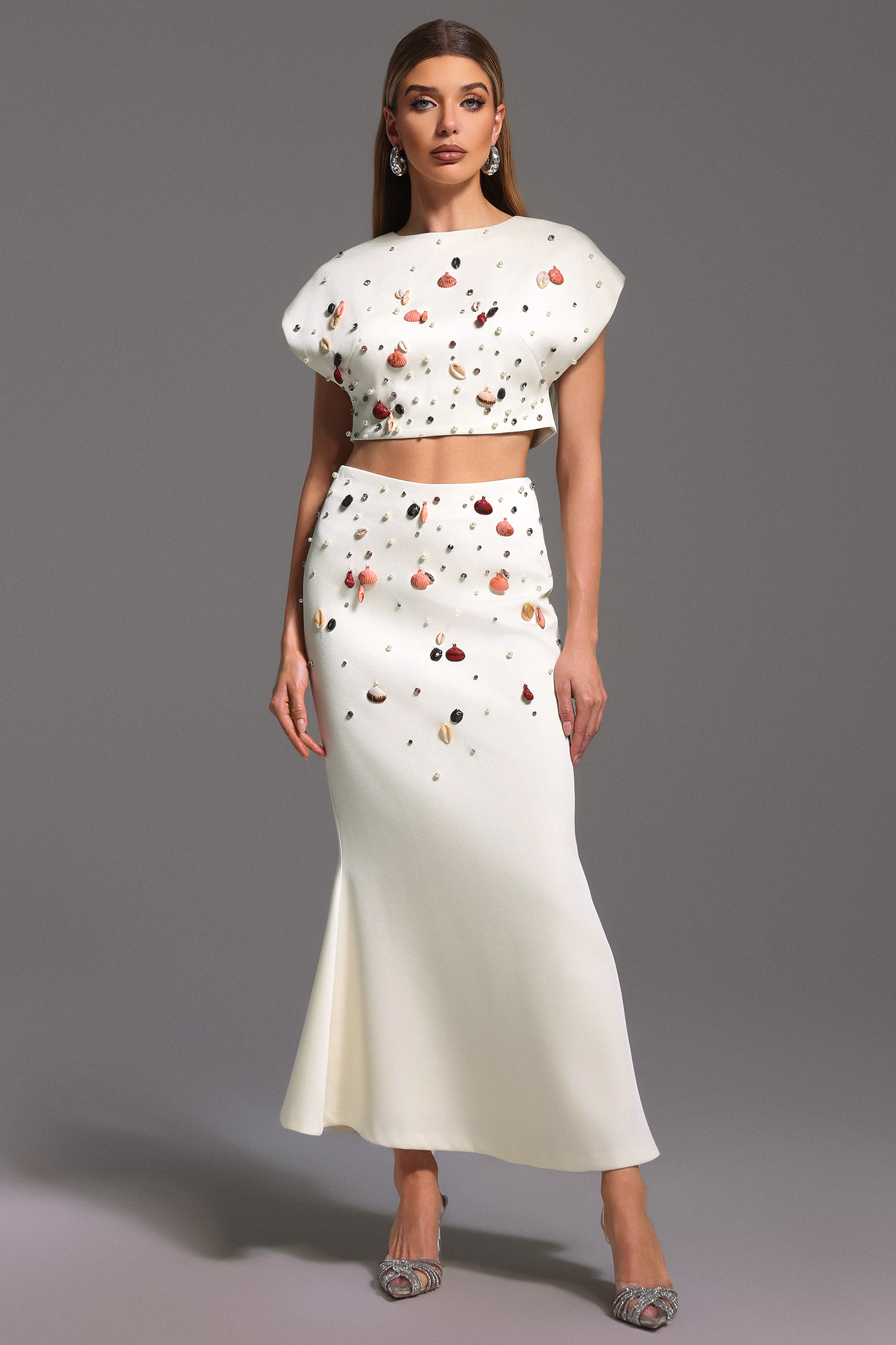 Eren Sleeveless Diamond Fishtail Maxi Two-Piece Set