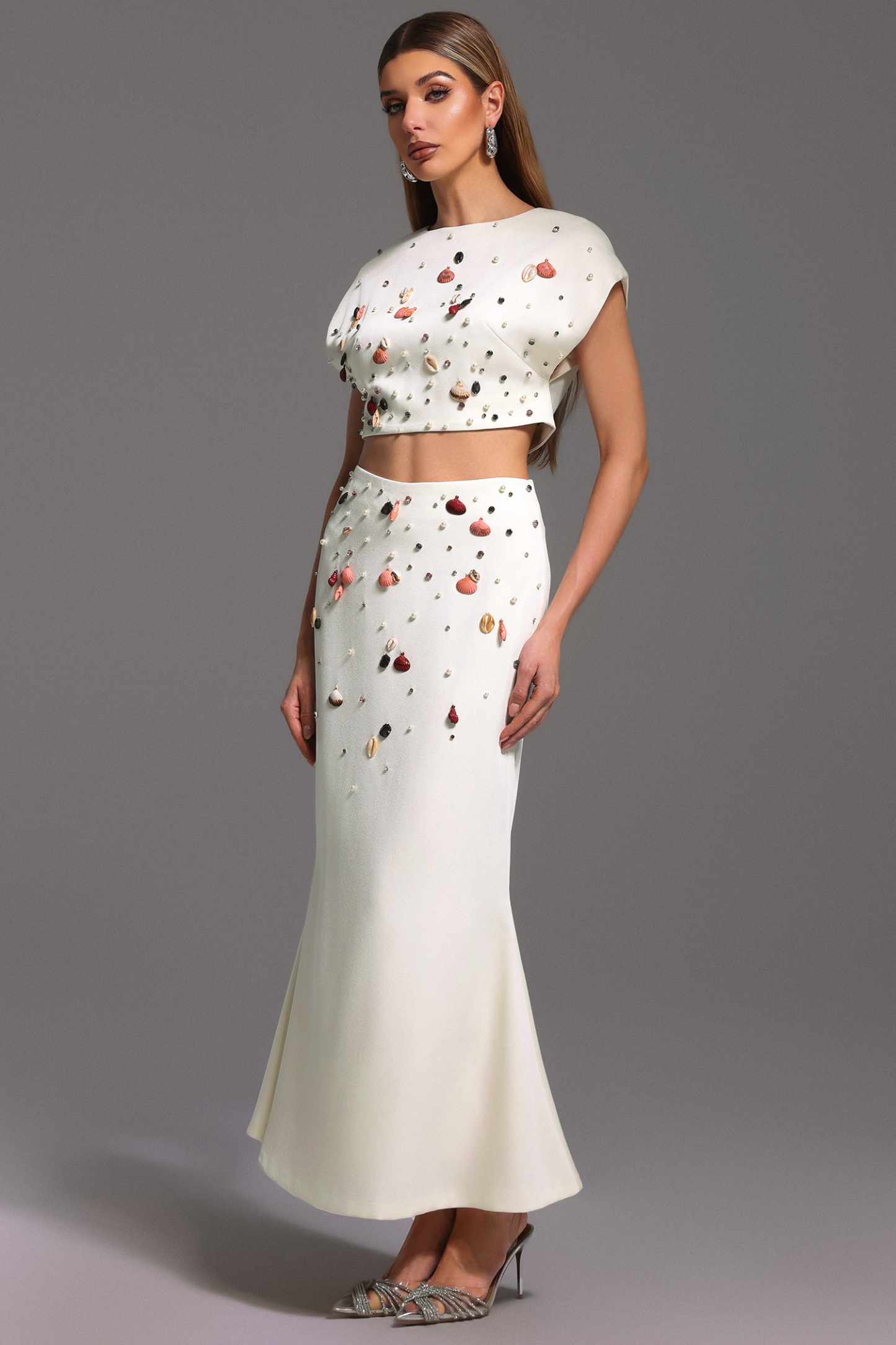 Eren Sleeveless Diamond Fishtail Maxi Two-Piece Set