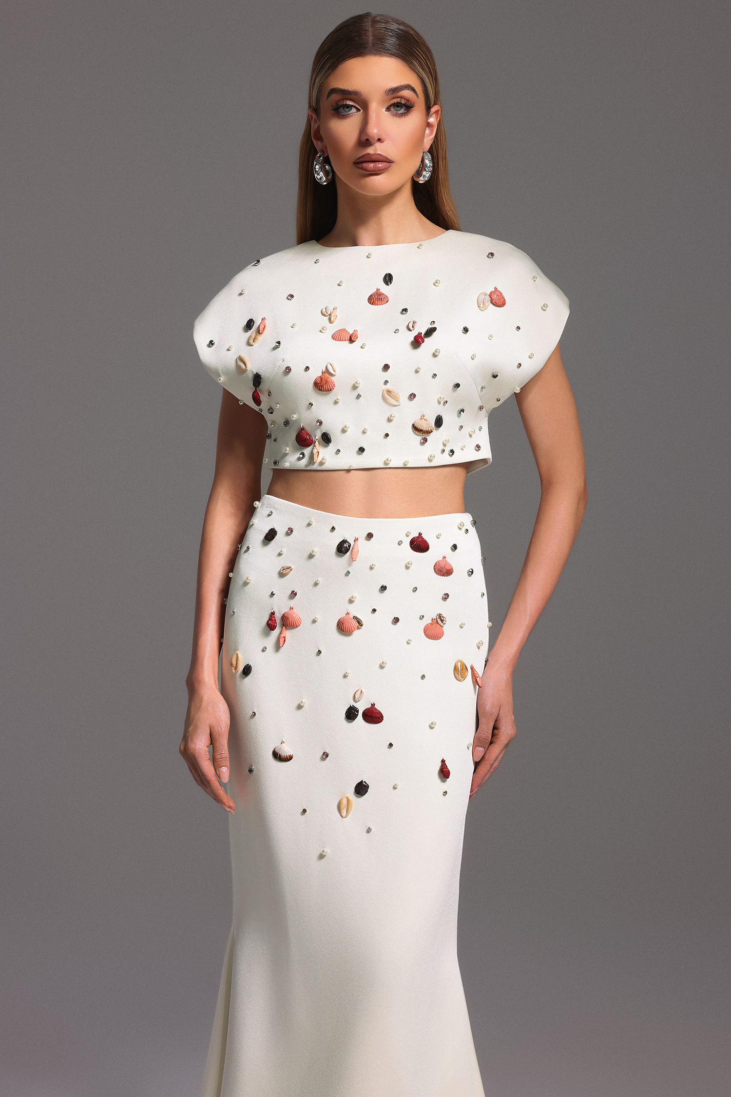 Eren Sleeveless Diamond Fishtail Maxi Two-Piece Set