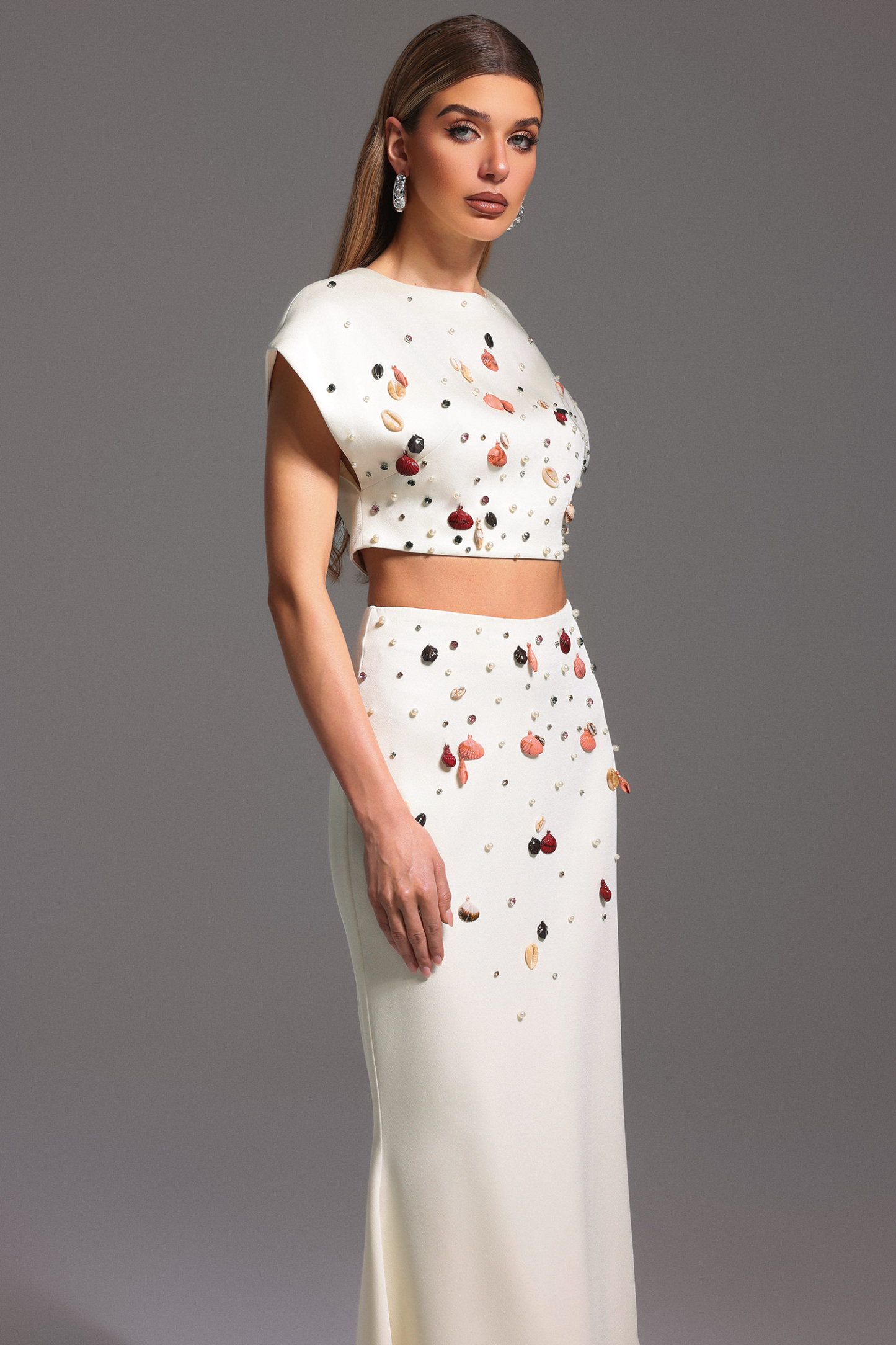 Eren Sleeveless Diamond Fishtail Maxi Two-Piece Set