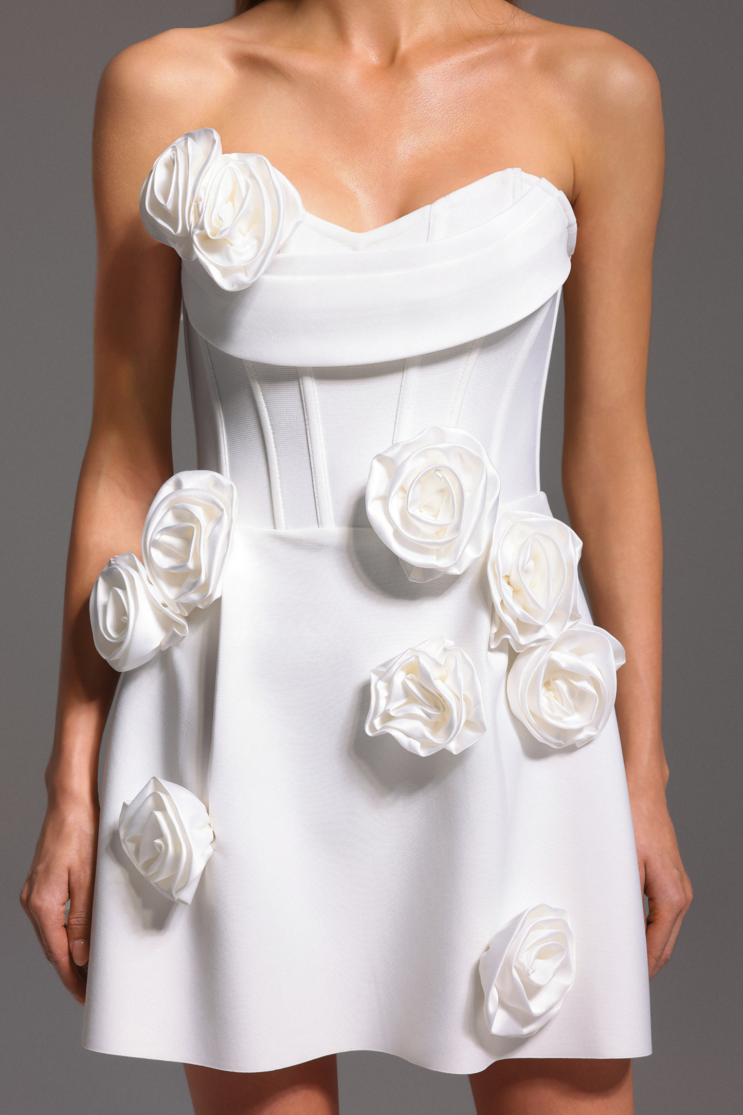 Jolie Sleeveless Flowers Bandage Mini Dress