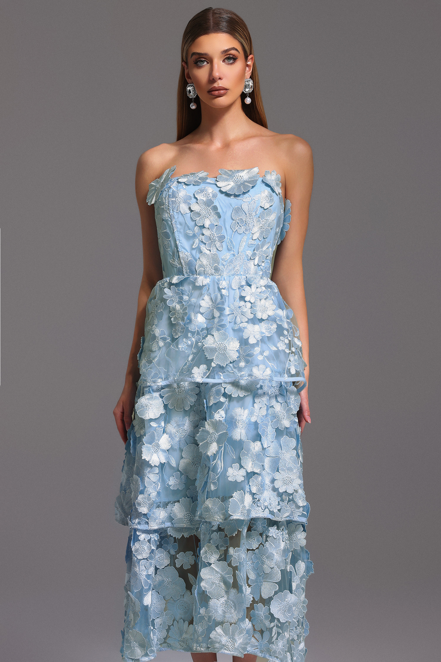 Keeli Off-The-Shoulder Flowers Maxi Dress