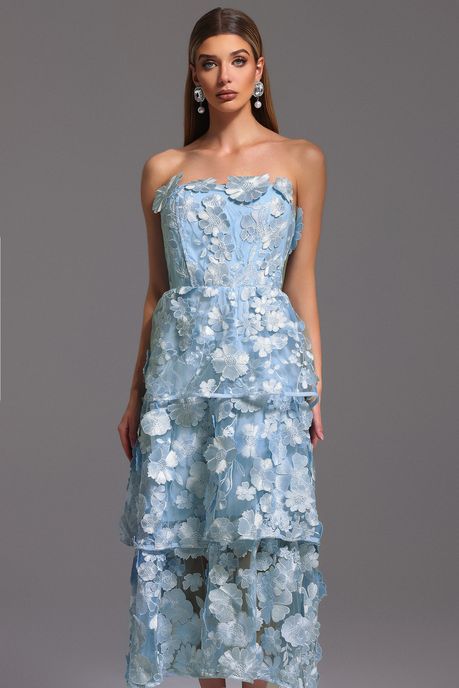 Keeli Off-The-Shoulder Flowers Maxi Dress