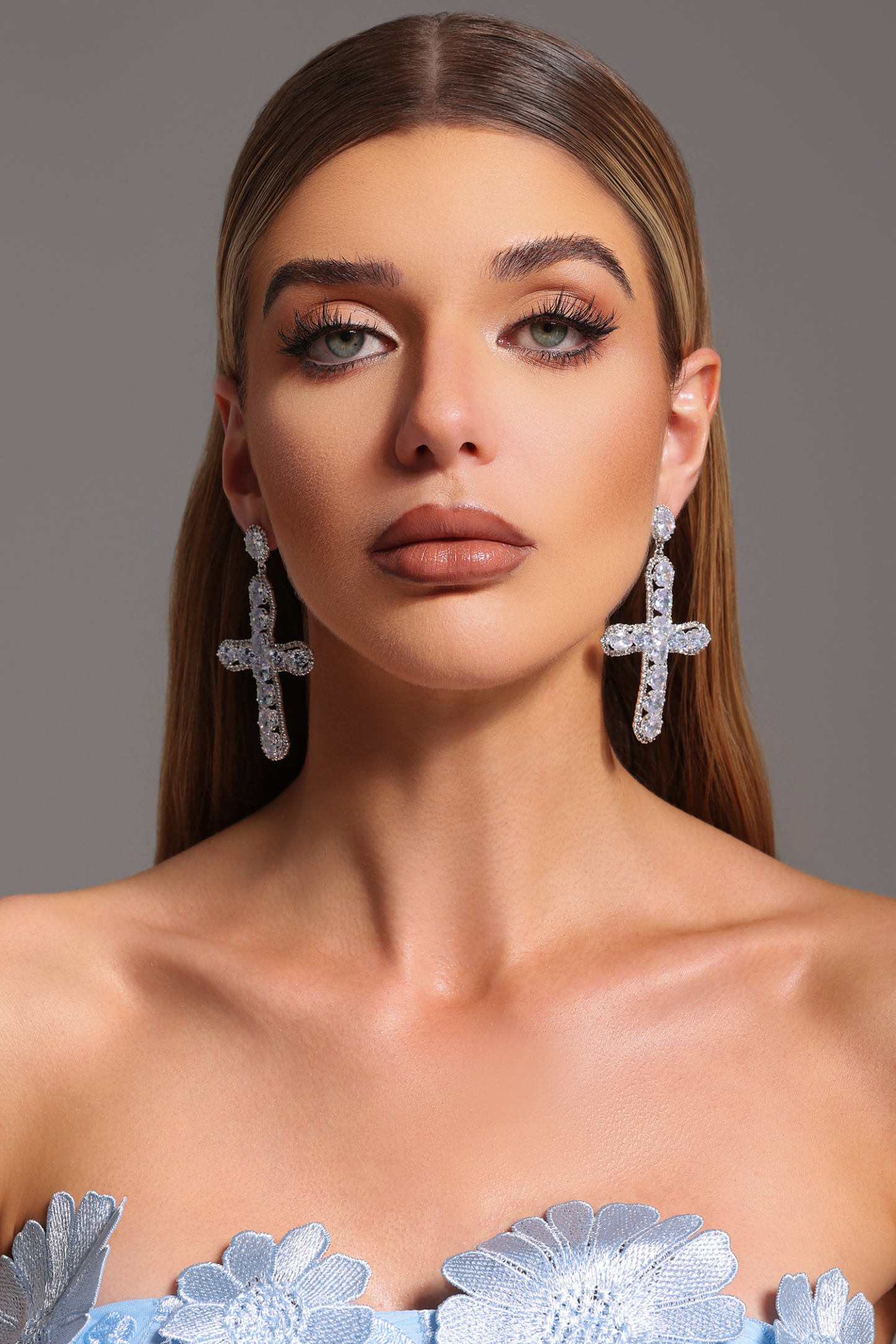 Vella Diamond Cross Earrings