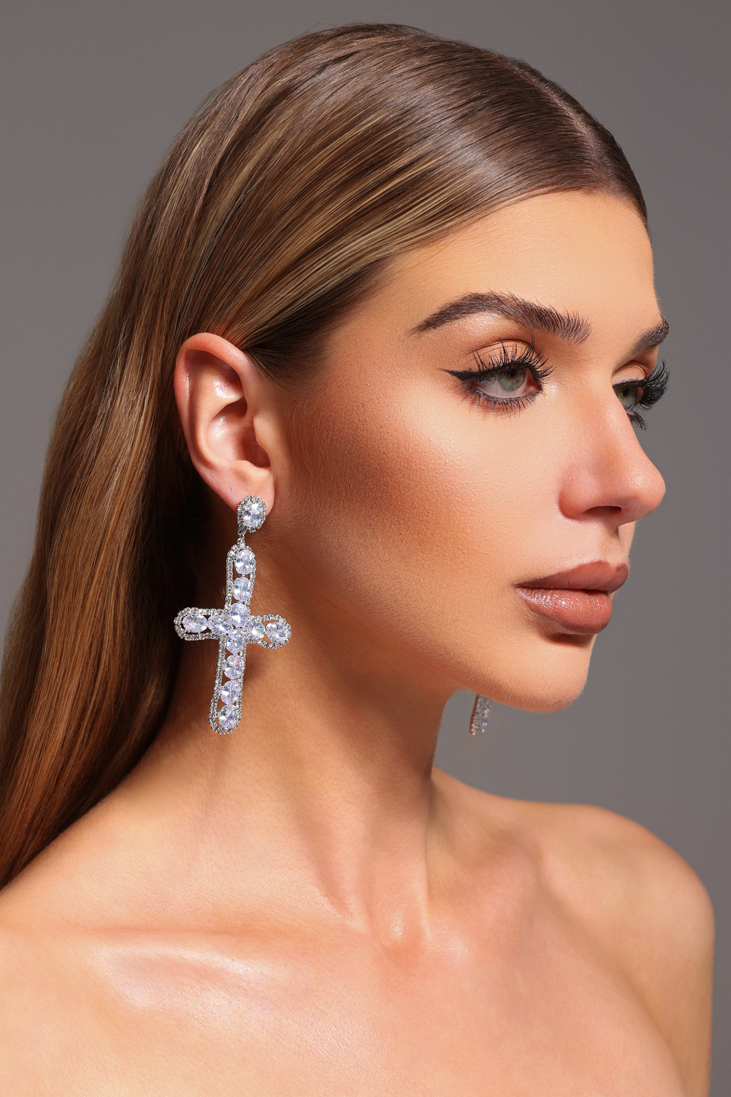 Vella Diamond Cross Earrings