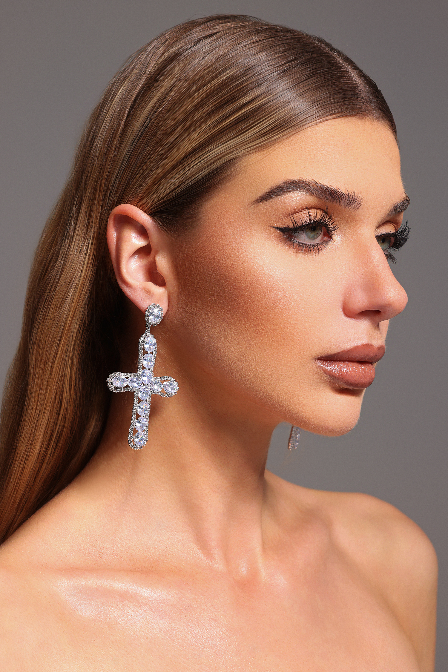 Vella Diamond Cross Earrings