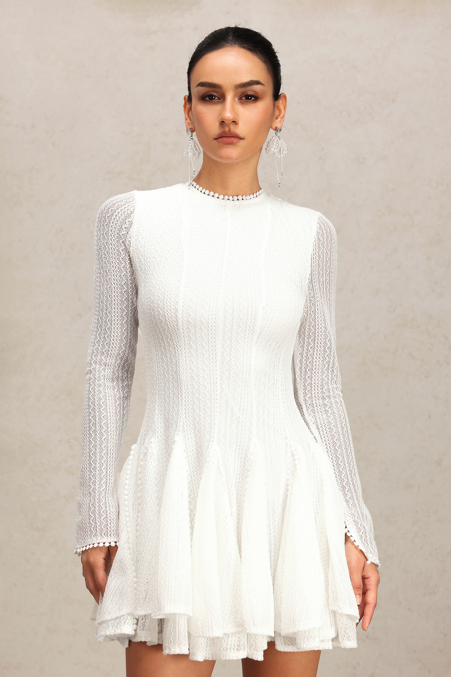 Marris Round Neck Long Sleeve Mini Dress