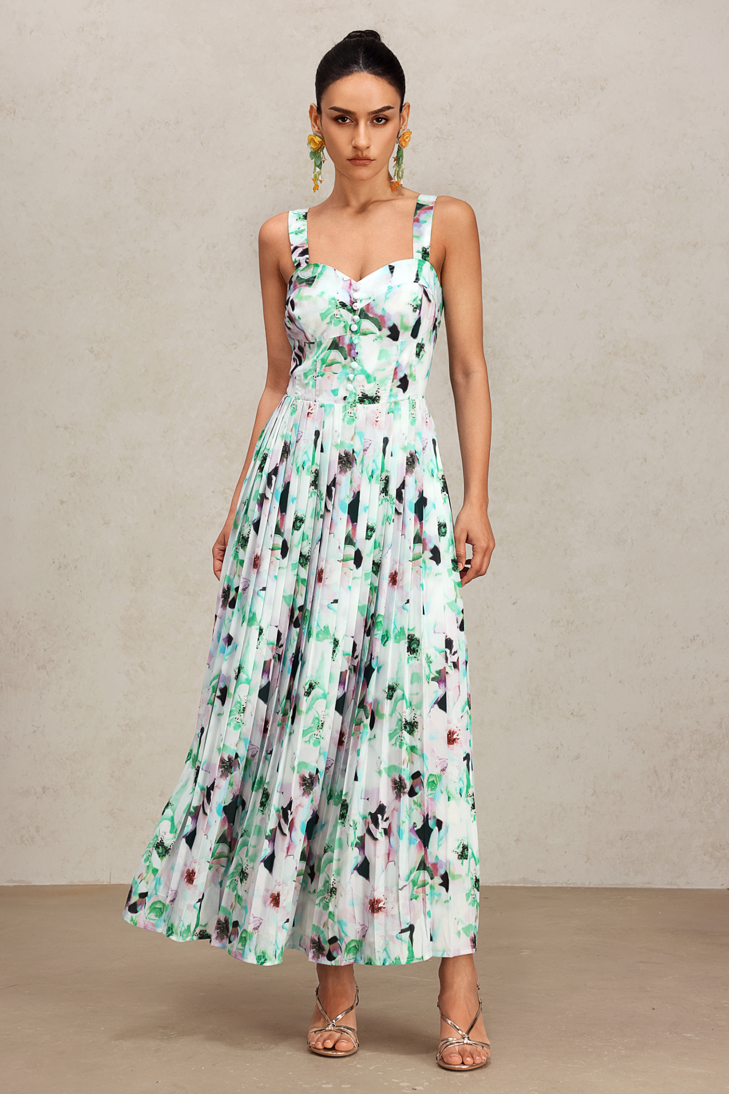 Renaa Halter Floral Printed Maxi Dress