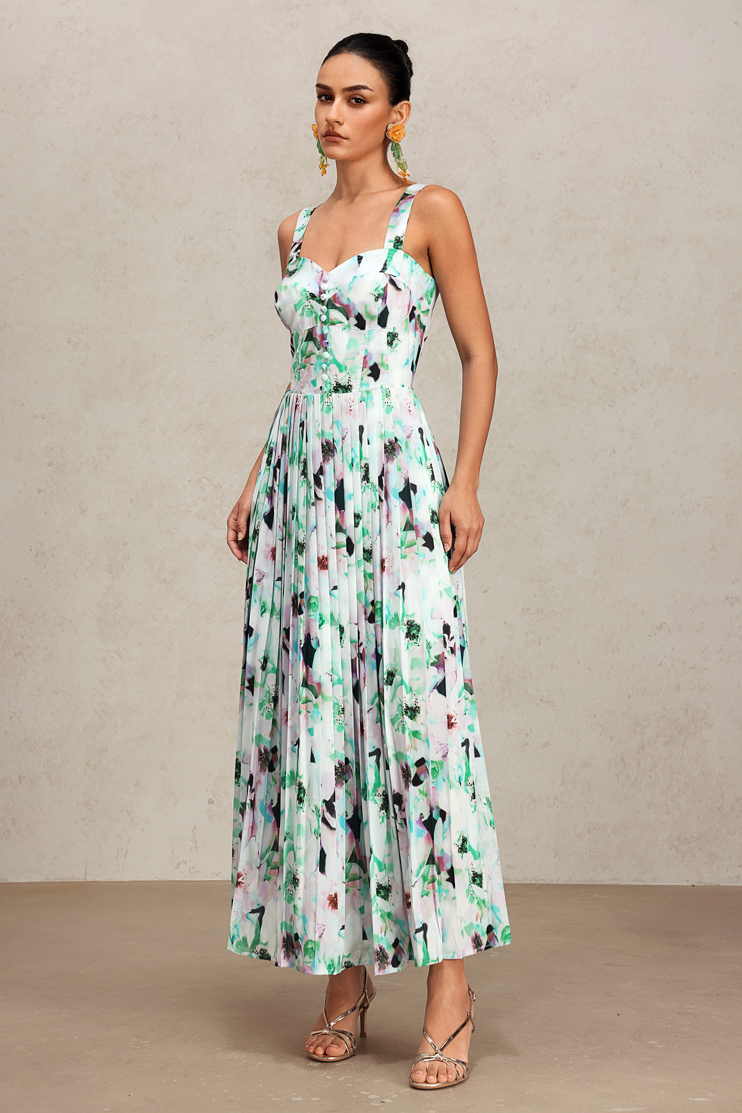 Renaa Halter Floral Printed Maxi Dress