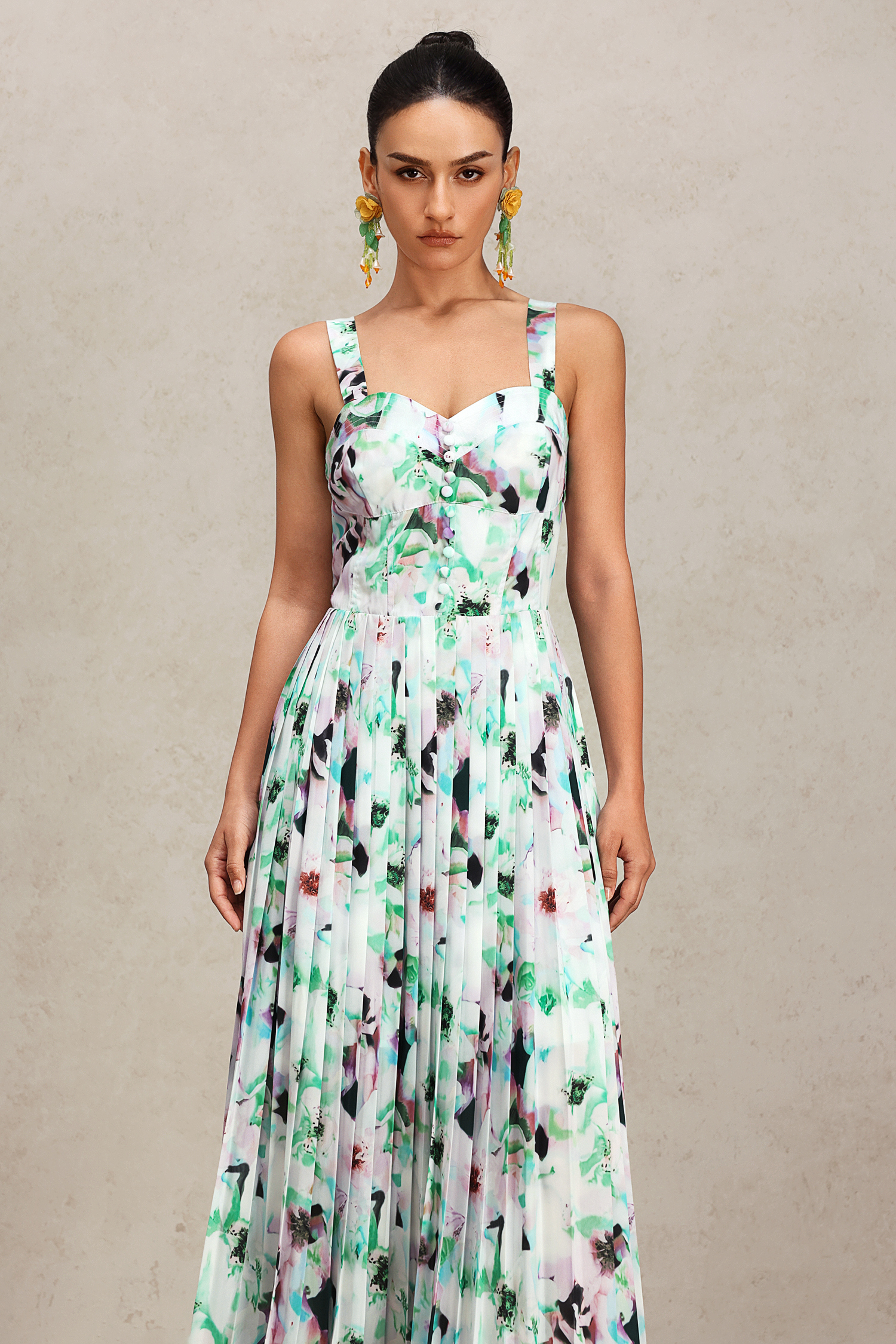 Renaa Halter Floral Printed Maxi Dress