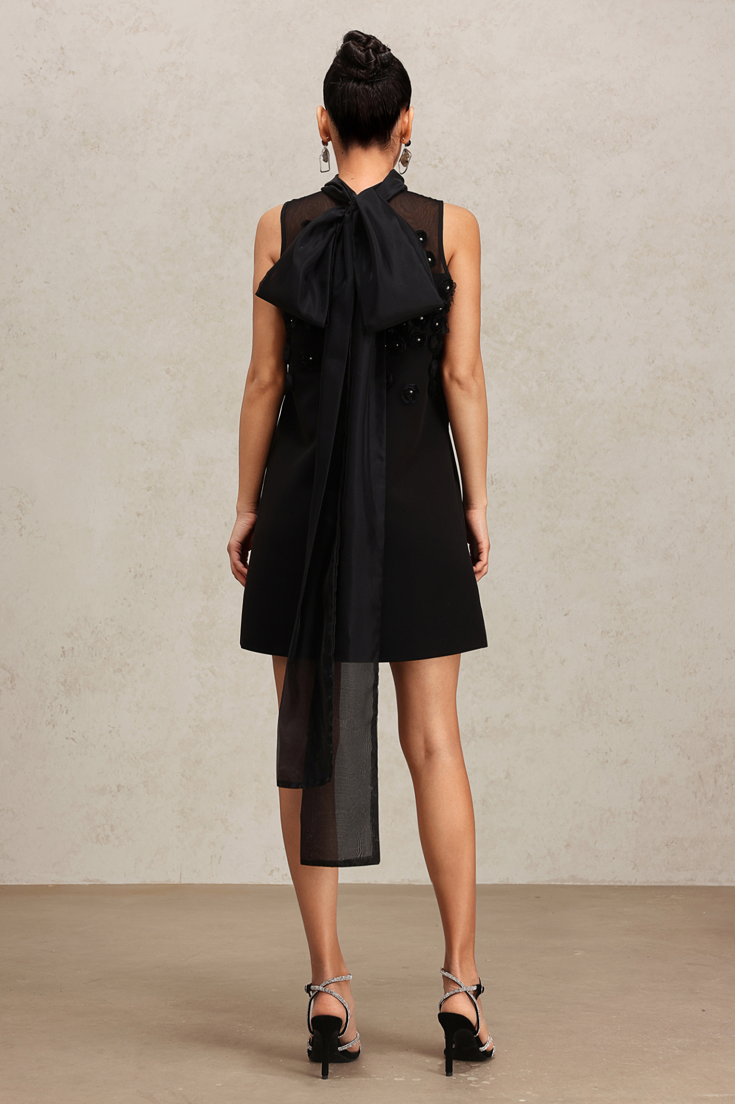 Lucia Flowers Sleeveless Streamer Mini Dress