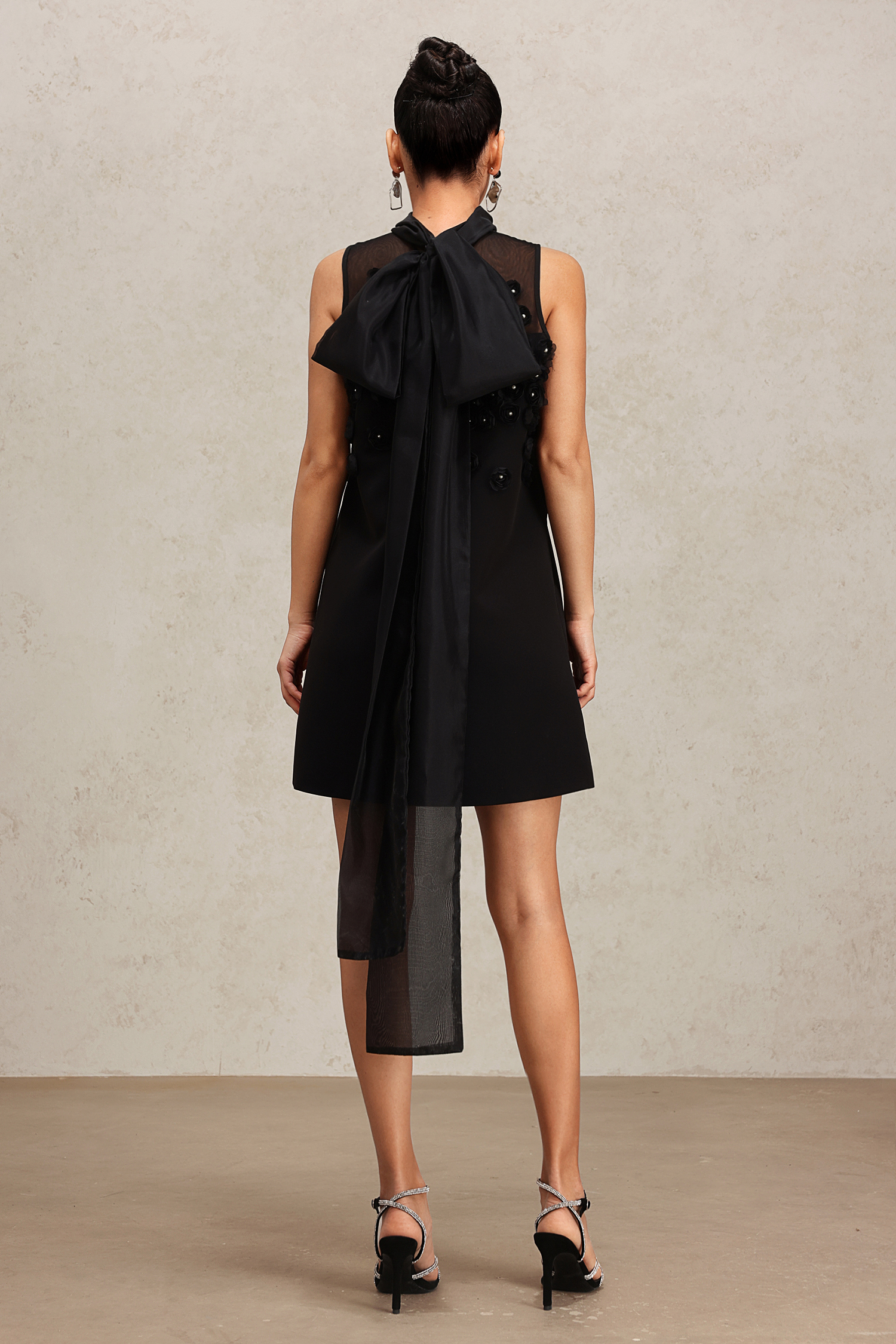 Lucia Flowers Sleeveless Streamer Mini Dress