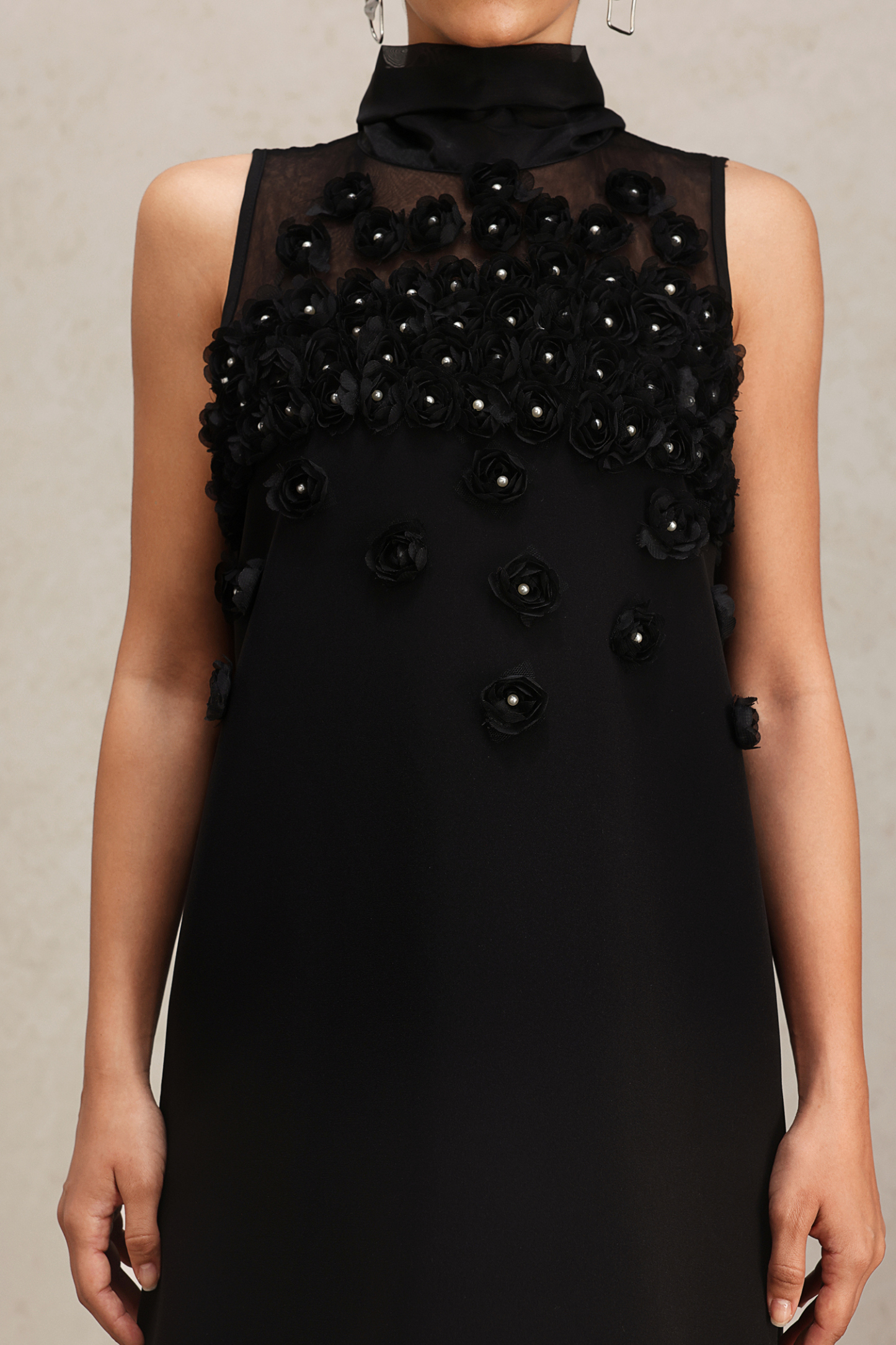 Lucia Flowers Sleeveless Streamer Mini Dress