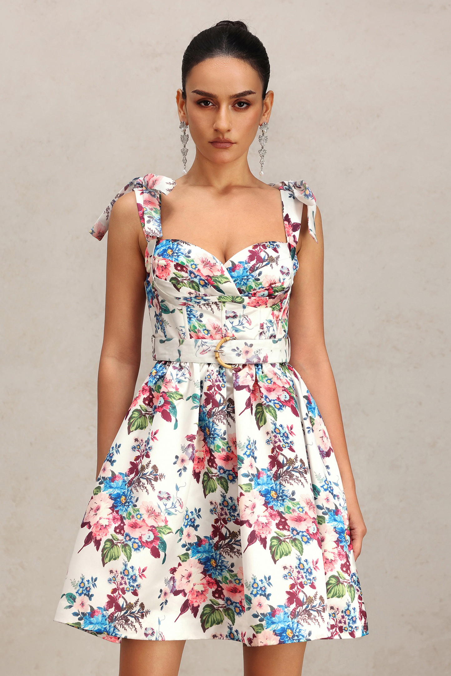 Skyler Halter Floral Printed Mini Dress