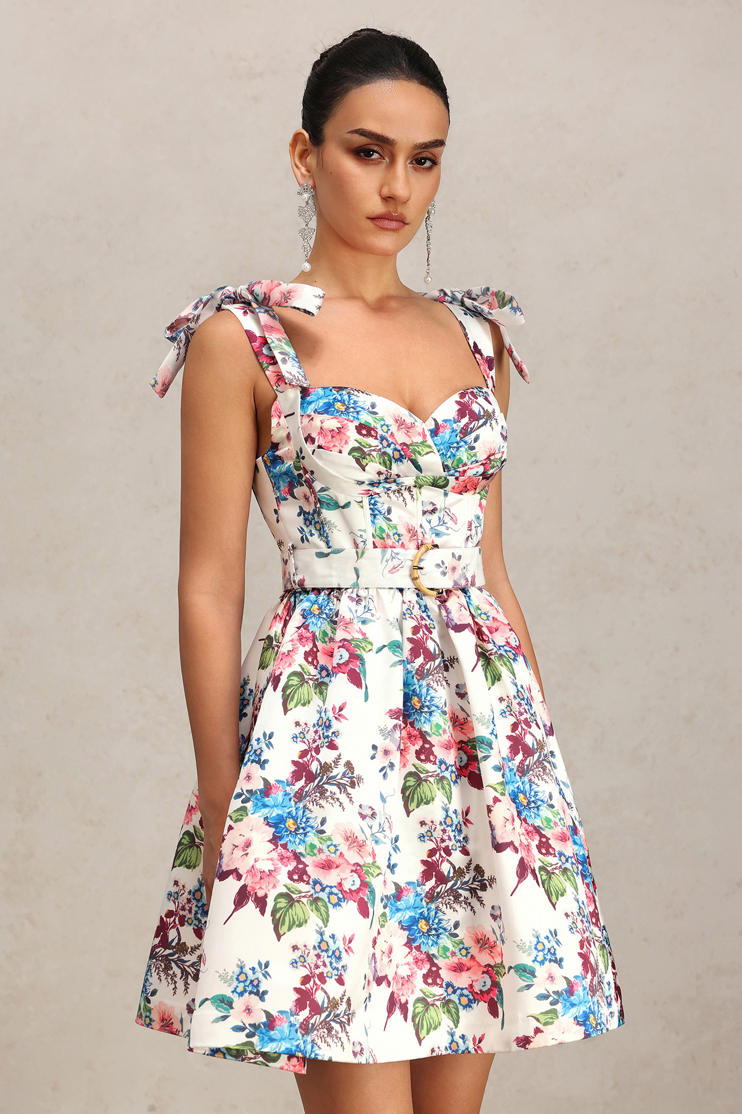 Skyler Halter Floral Printed Mini Dress